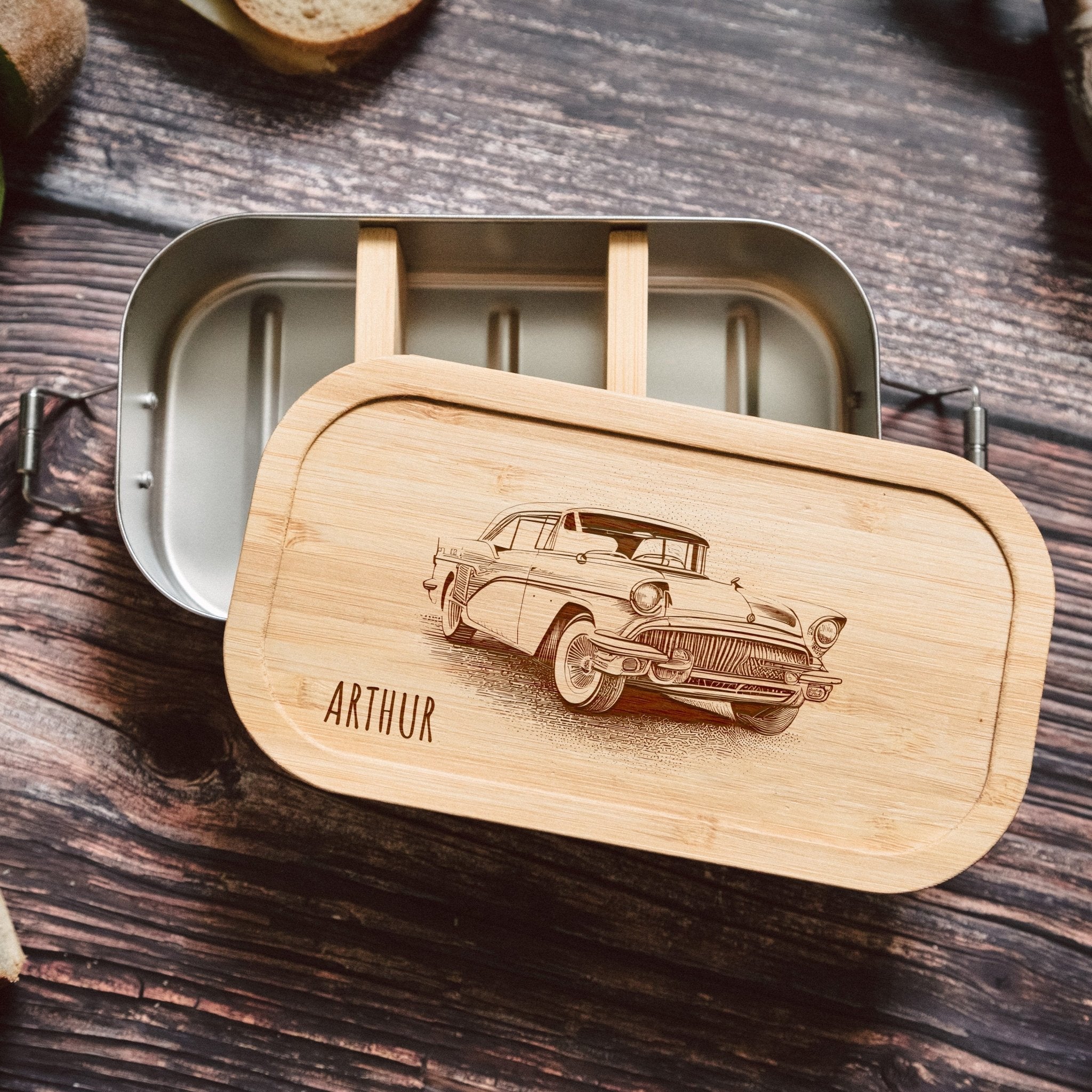 Brotdose Edelstahl - Oldtimer - Abenteuernah