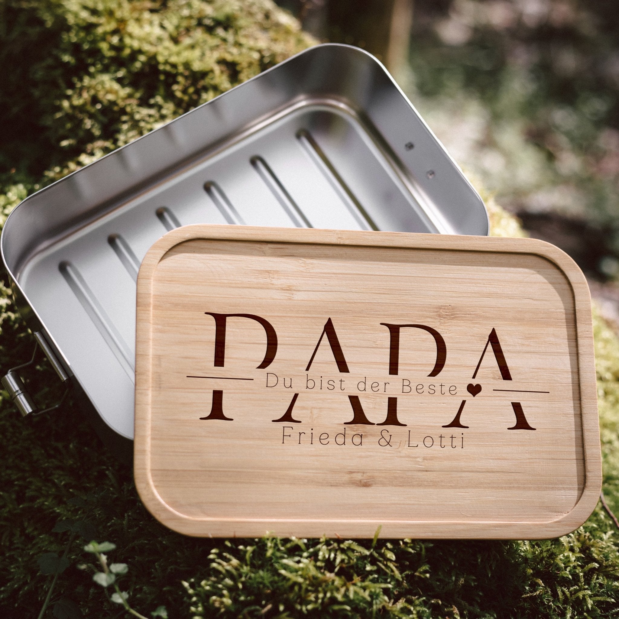 Brotdose Edelstahl - Papa du bist der Beste - Abenteuernah