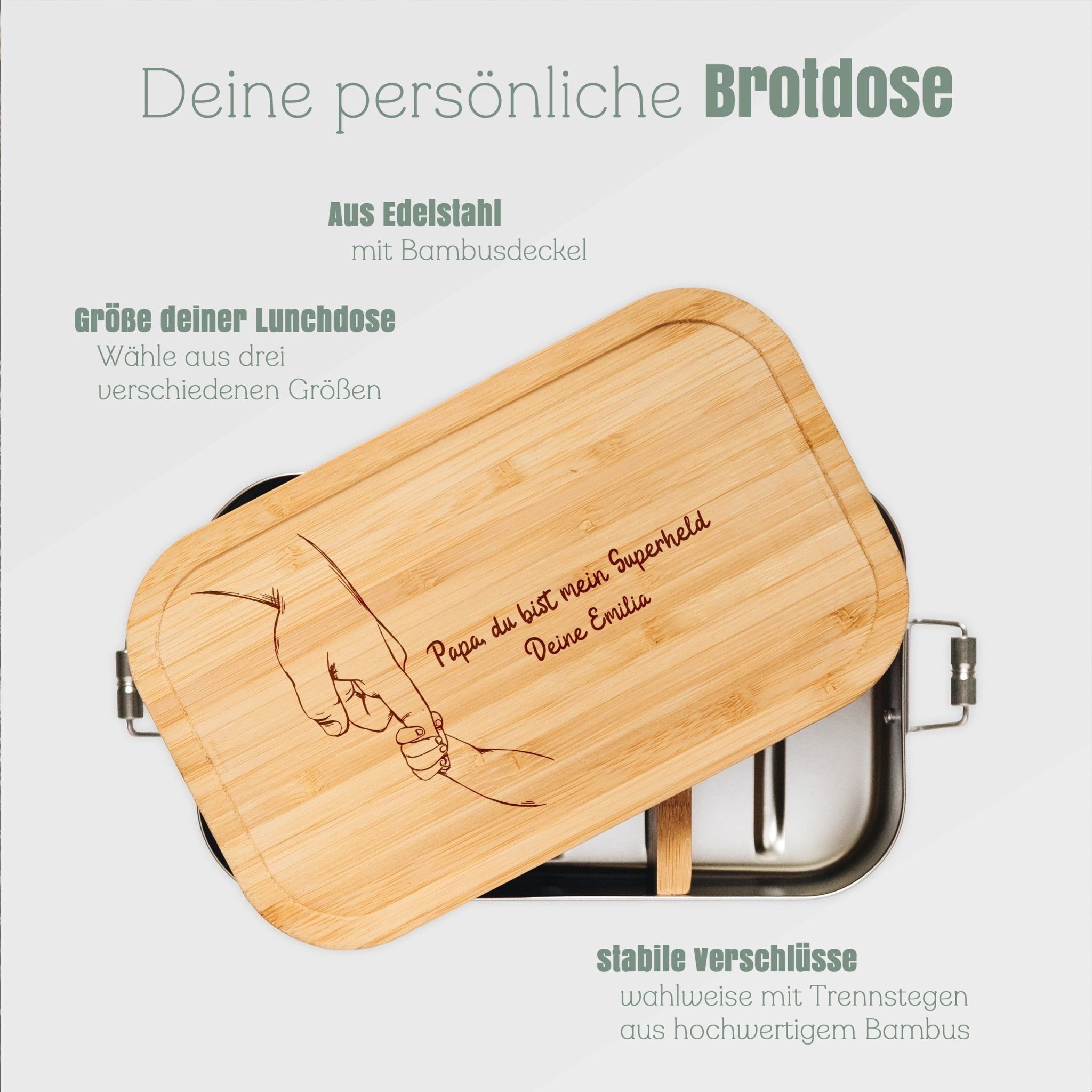 Brotdose Edelstahl - Papa Superheld - Abenteuernah