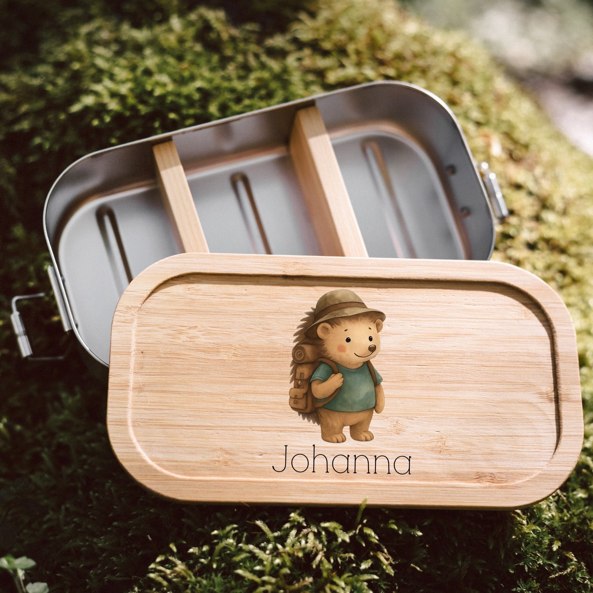 Brotdose Edelstahl - Pfadfinder - Igel farbig - Abenteuernah