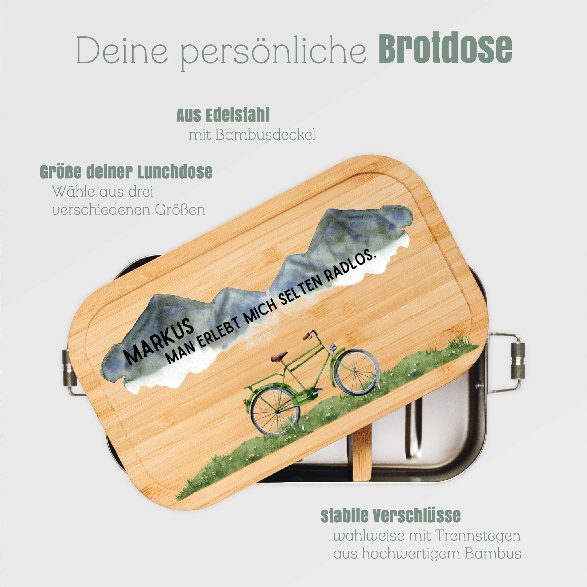 Brotdose Edelstahl - Selten radlos farbig - Abenteuernah