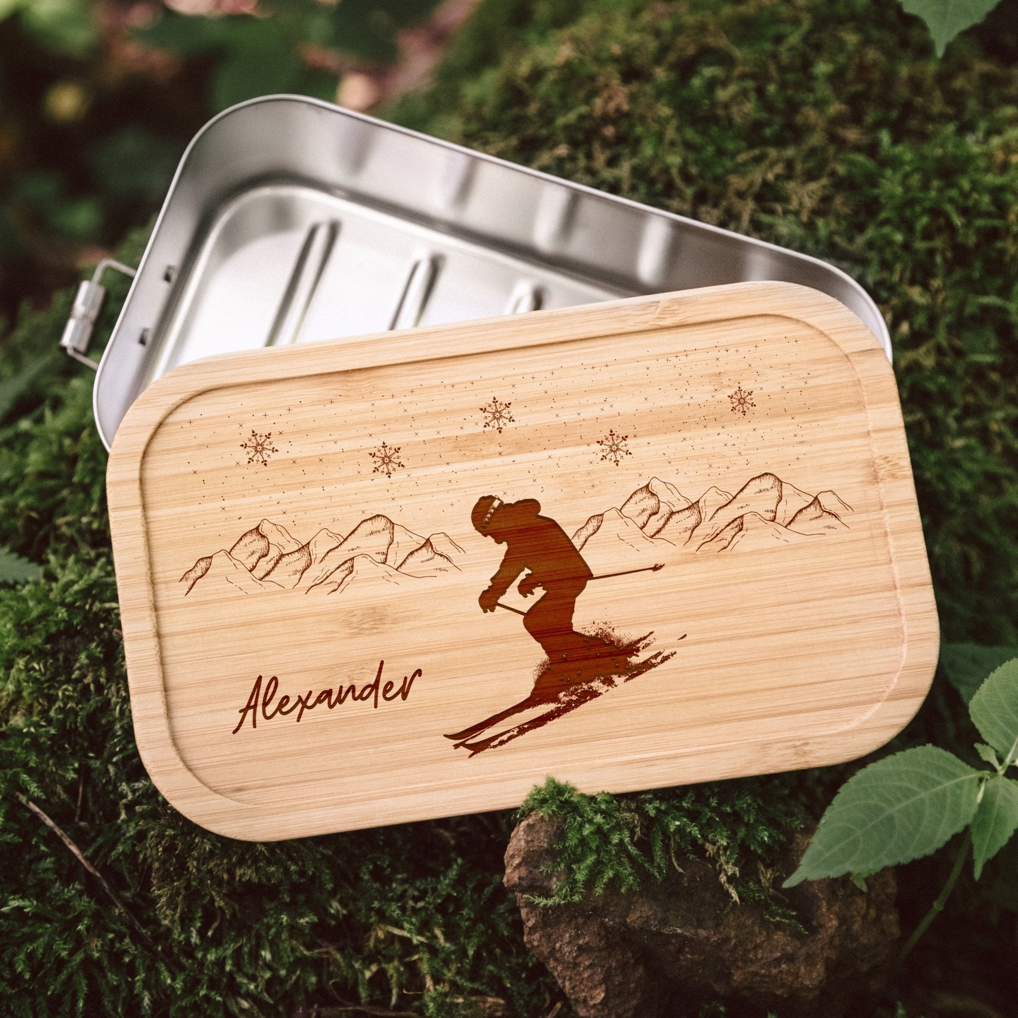 Brotdose Edelstahl - Ski Berge - Abenteuernah