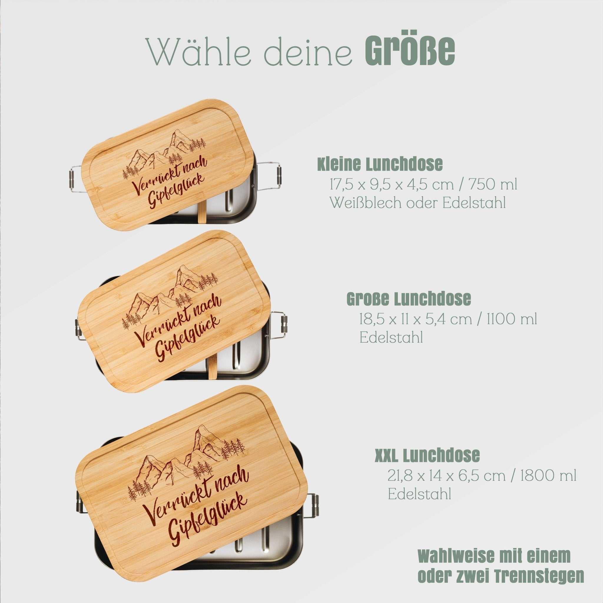 Brotdose Edelstahl - Verrückt nach Gipfelglück - Abenteuernah