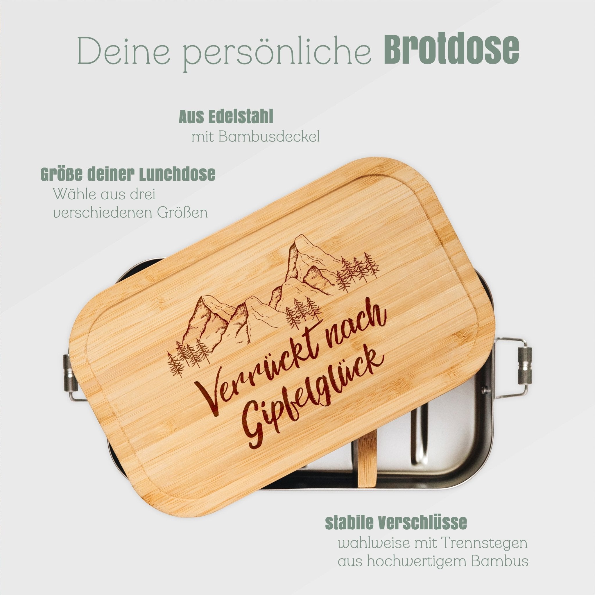 Brotdose Edelstahl - Verrückt nach Gipfelglück - Abenteuernah