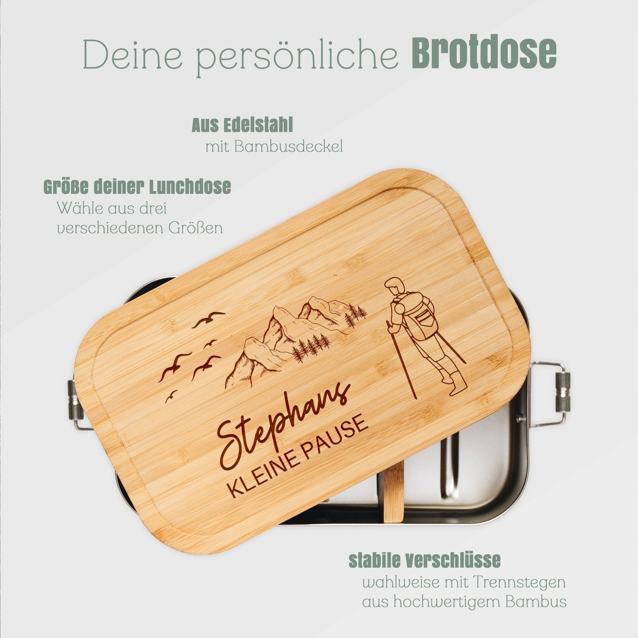 Brotdose Edelstahl - Wanderer Kleine Pause - Abenteuernah