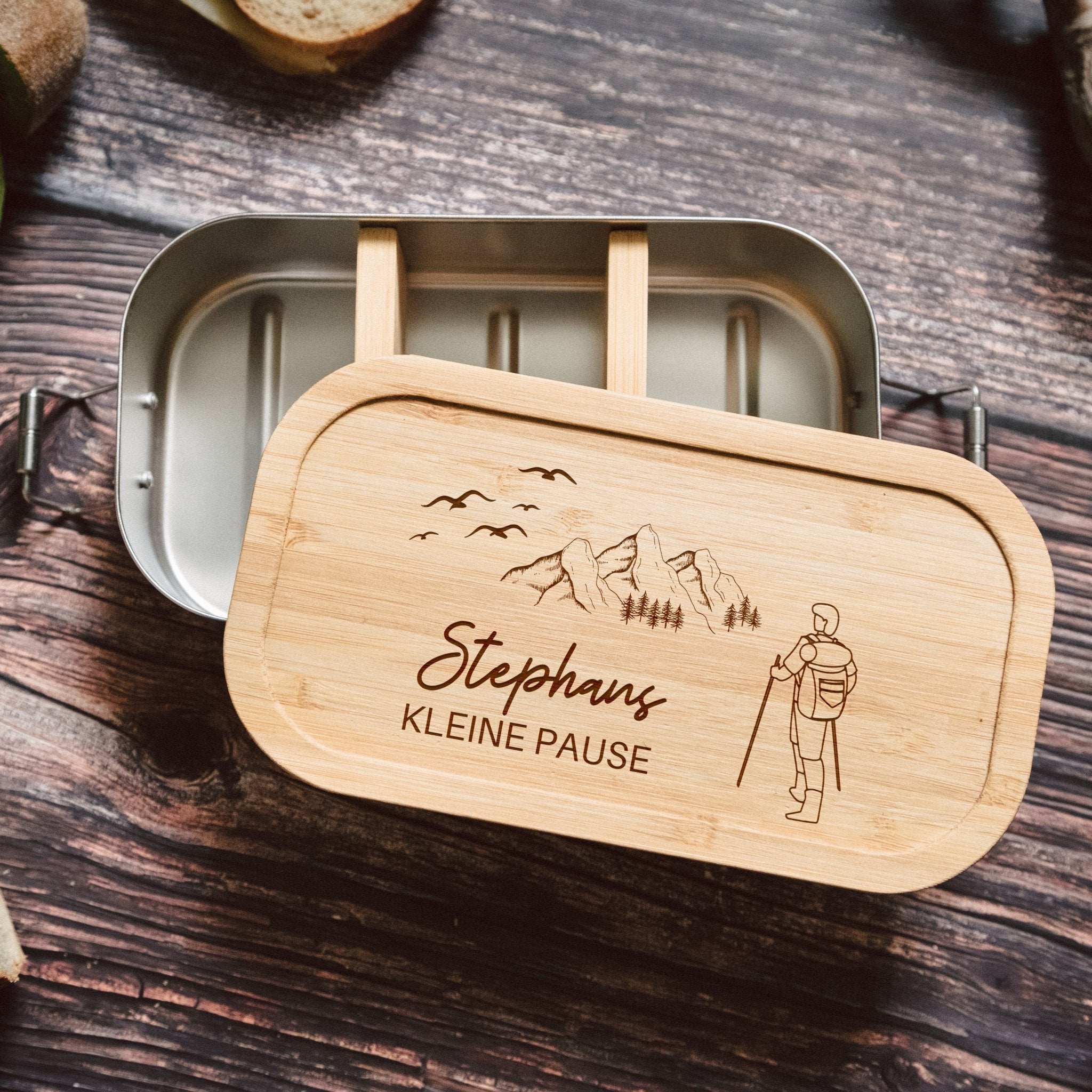 Brotdose Edelstahl - Wanderer Kleine Pause - Abenteuernah