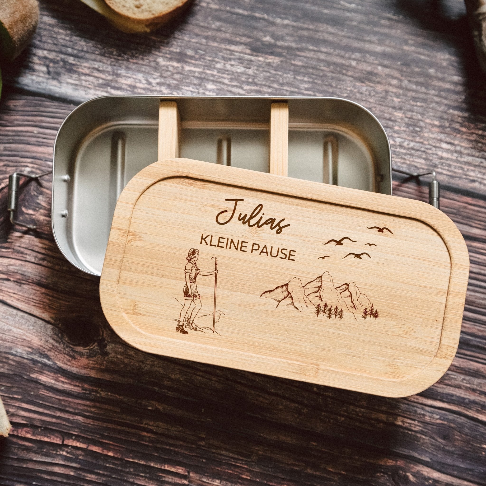 Brotdose Edelstahl - Wanderin Kleine Pause - Abenteuernah