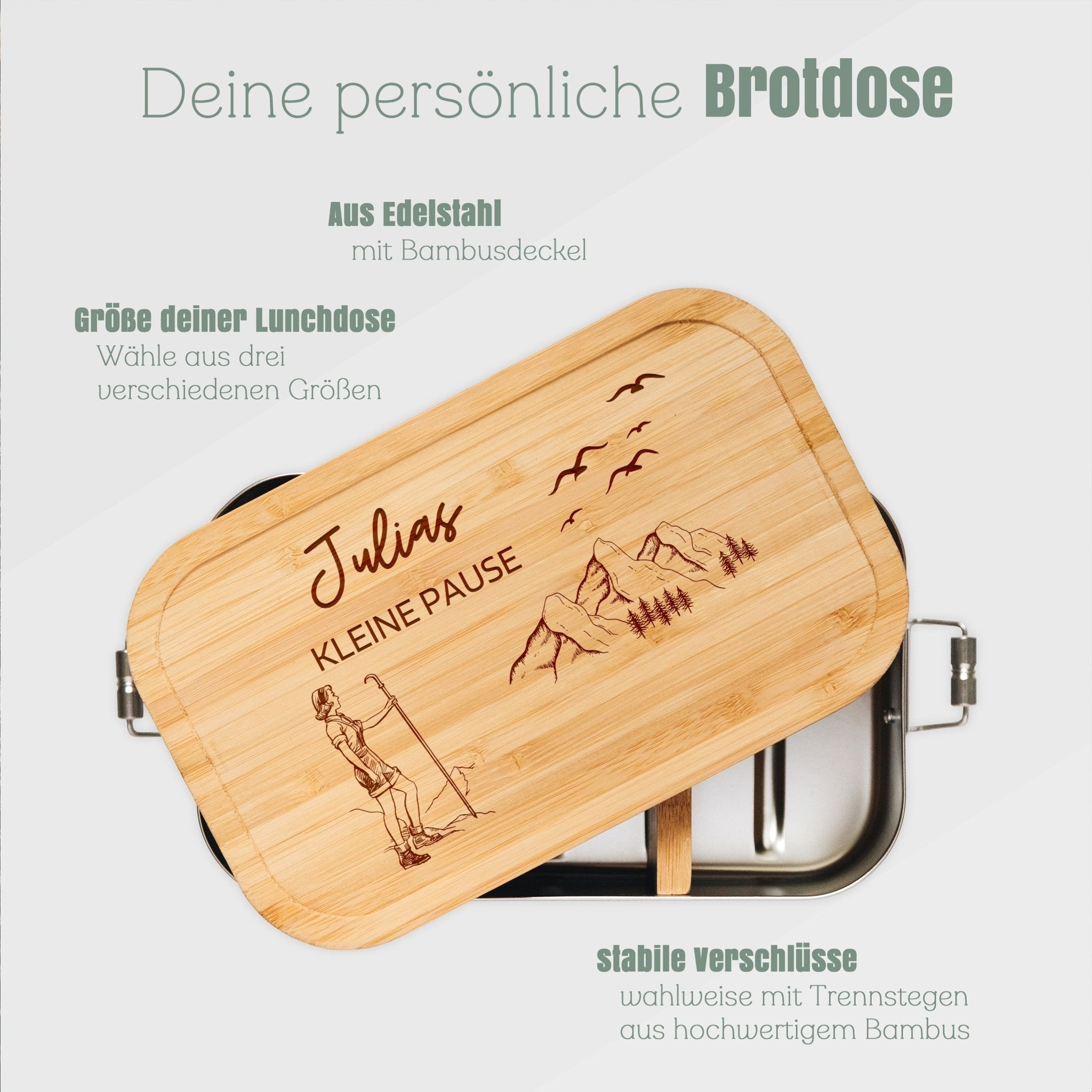 Brotdose Edelstahl - Wanderin Kleine Pause - Abenteuernah