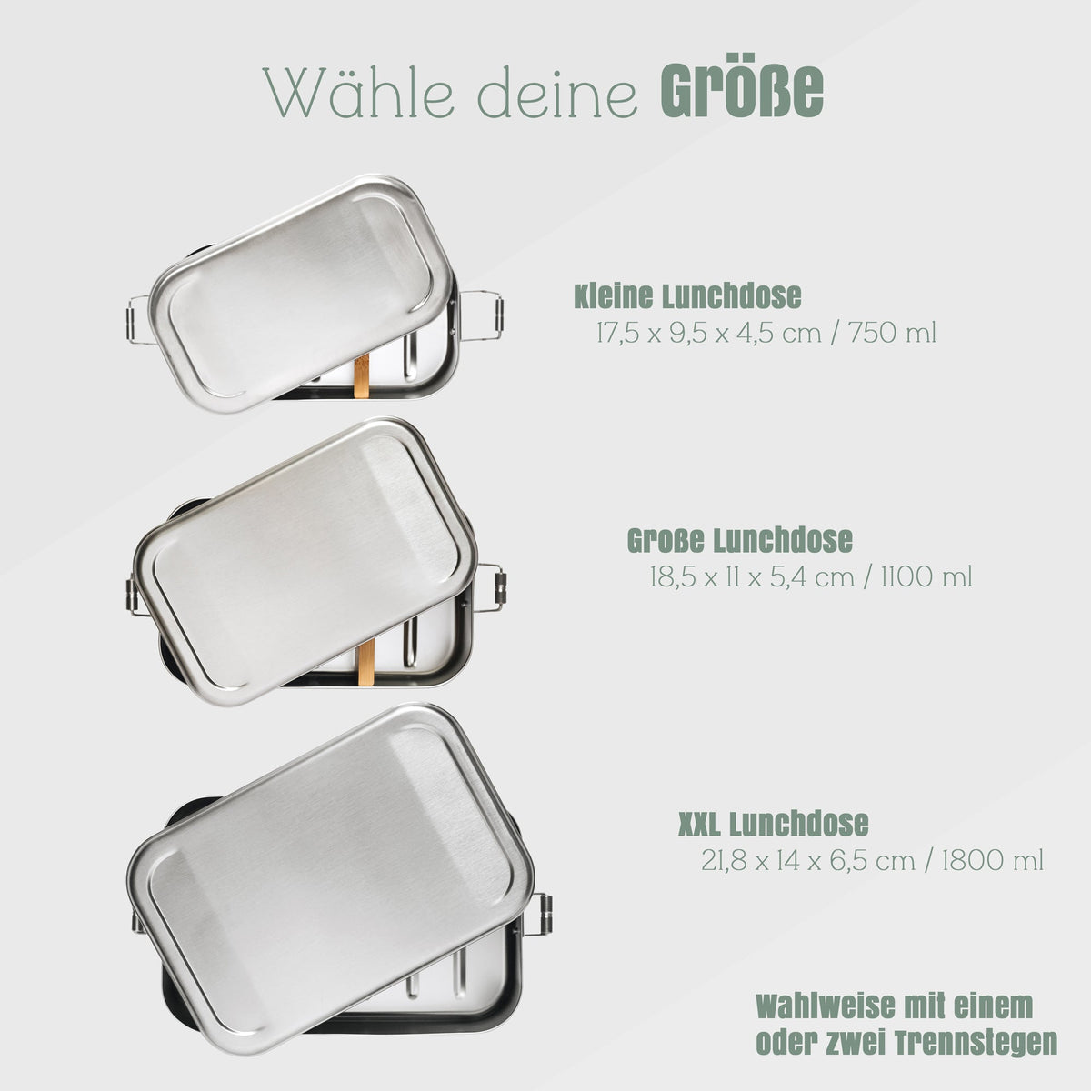 Brotdose Volledelstahl silber - Berge Hirsch - Abenteuernah