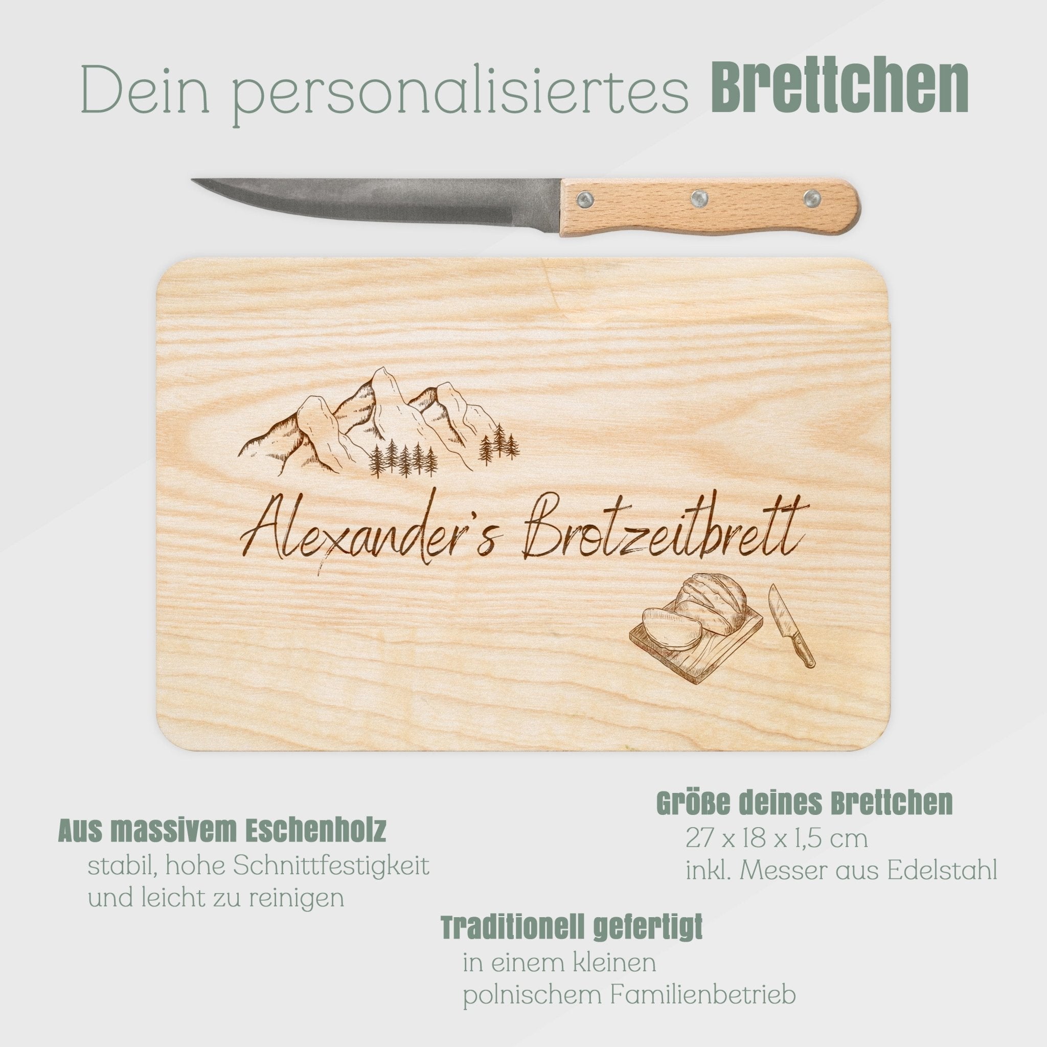 Brotzeitbrett mit Messer - Brotzeitbrett - Abenteuernah