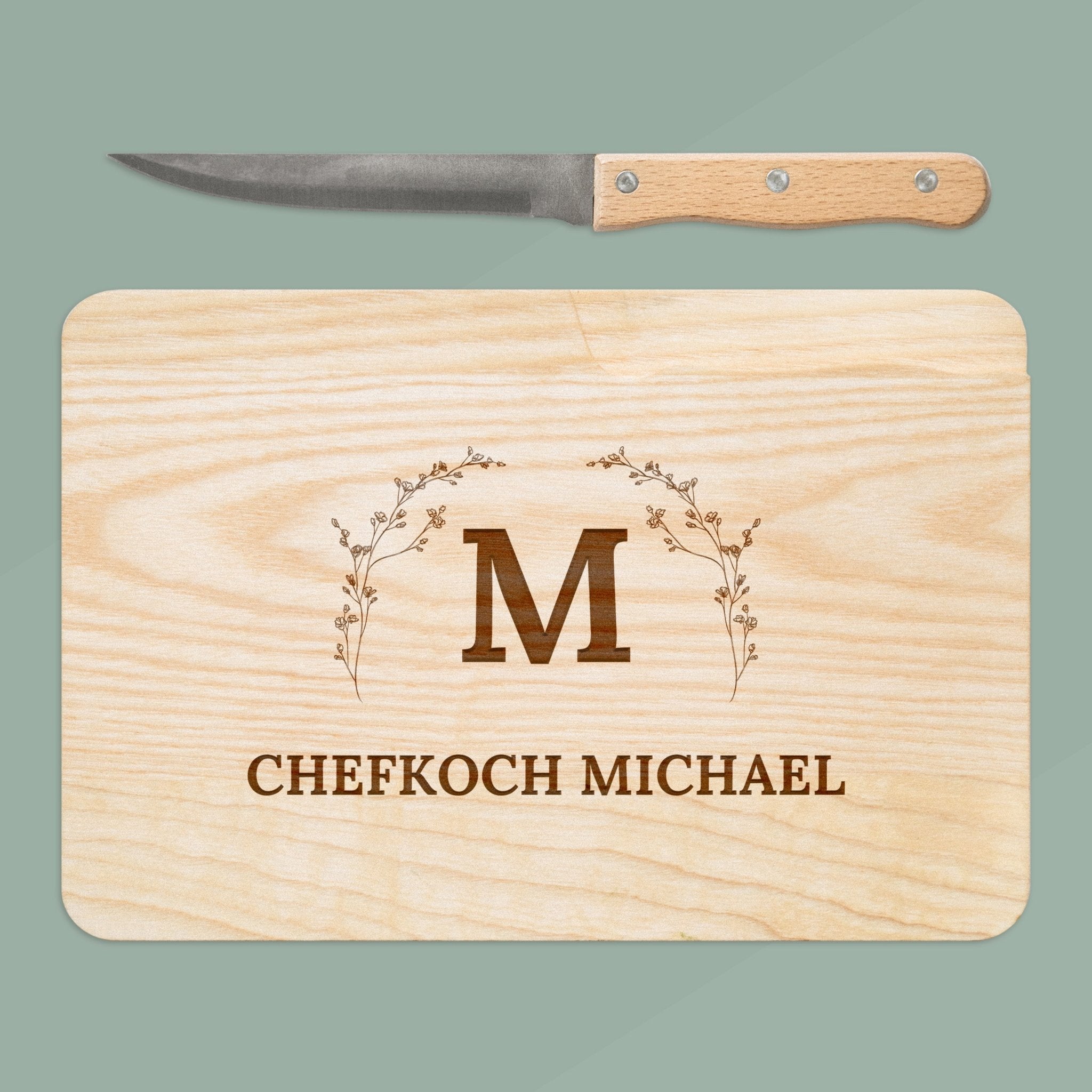 Brotzeitbrett mit Messer - Chefkoch Zweige - Abenteuernah