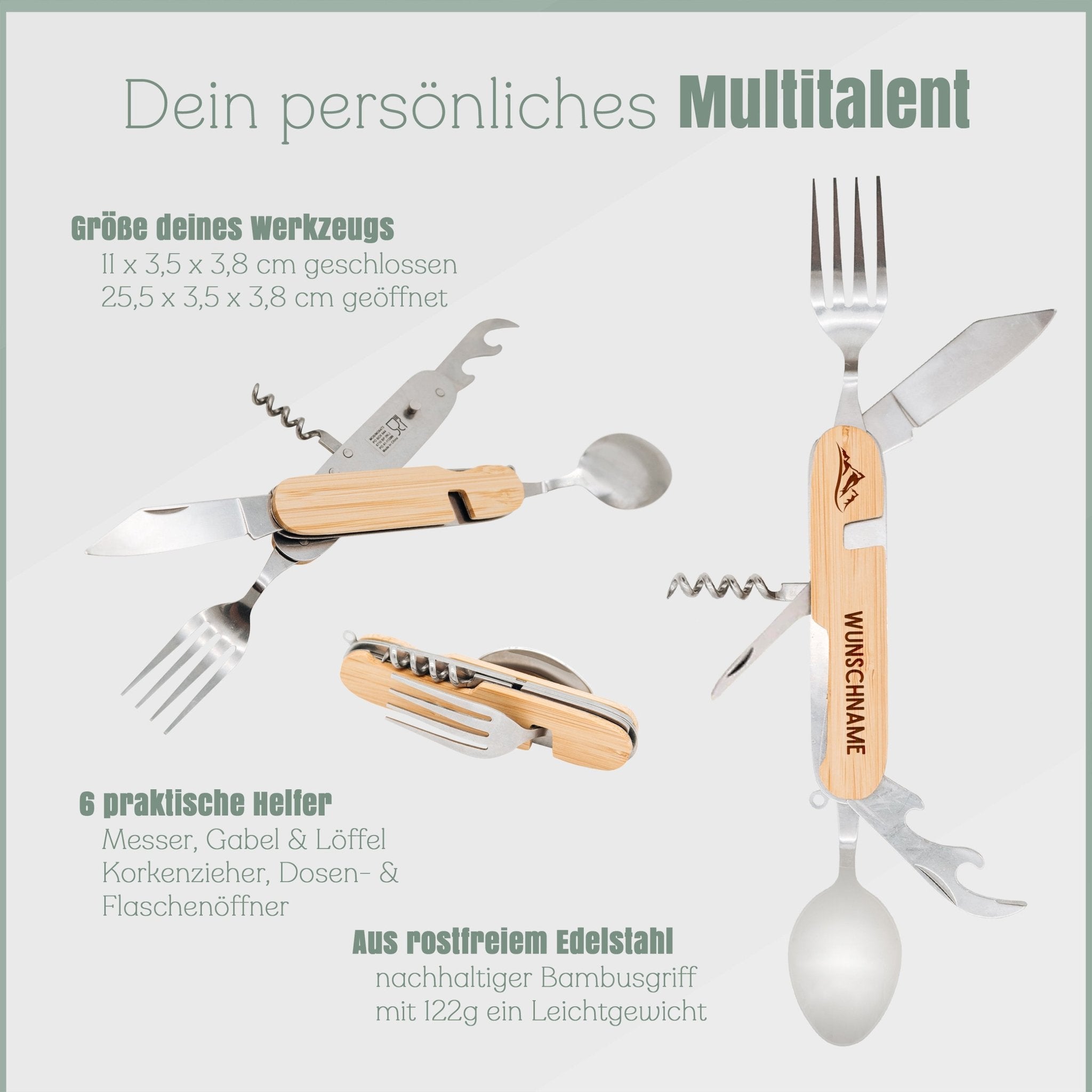 Campingbesteck - Wunschname - Abenteuernah