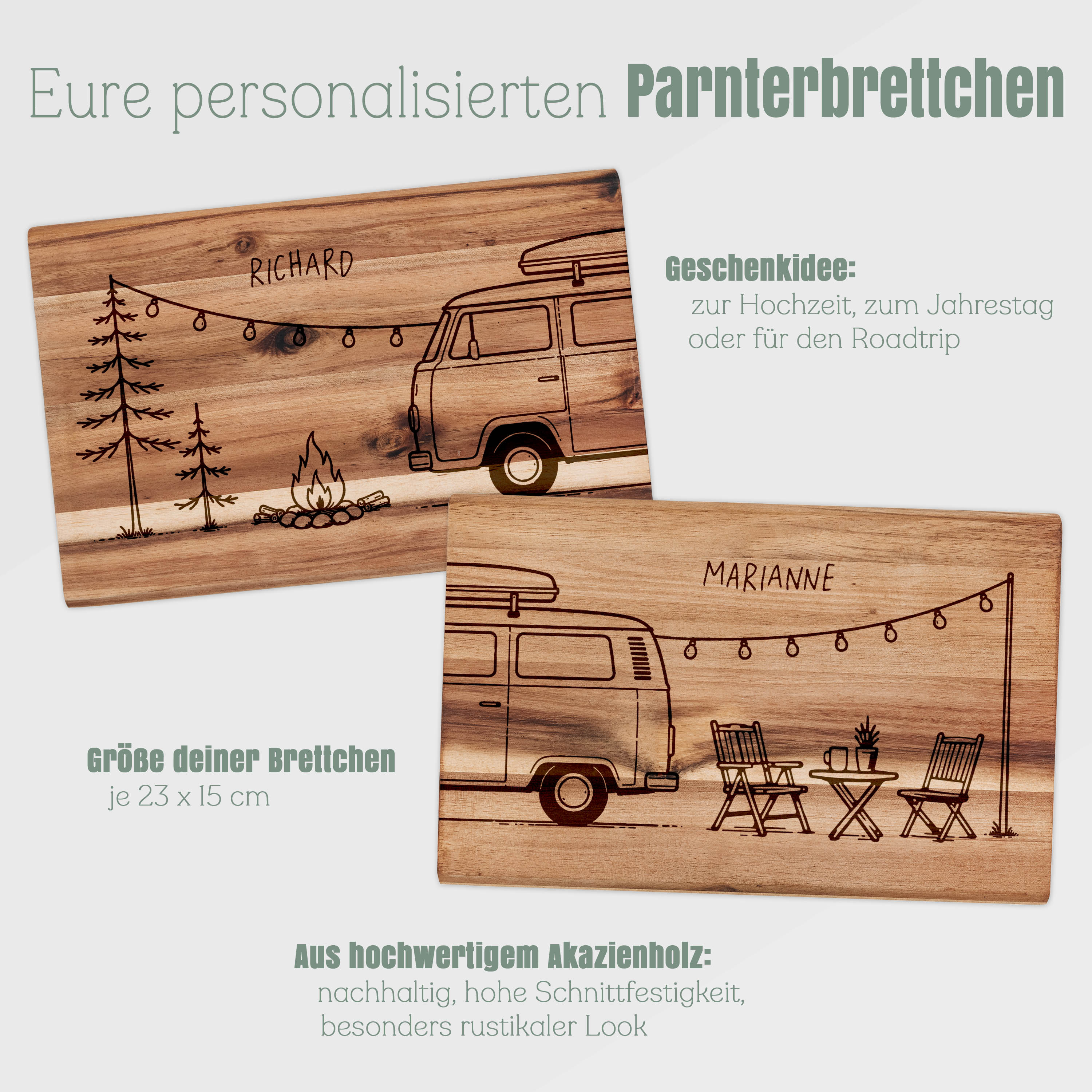 Partnerbrettchen Akazie - Camper