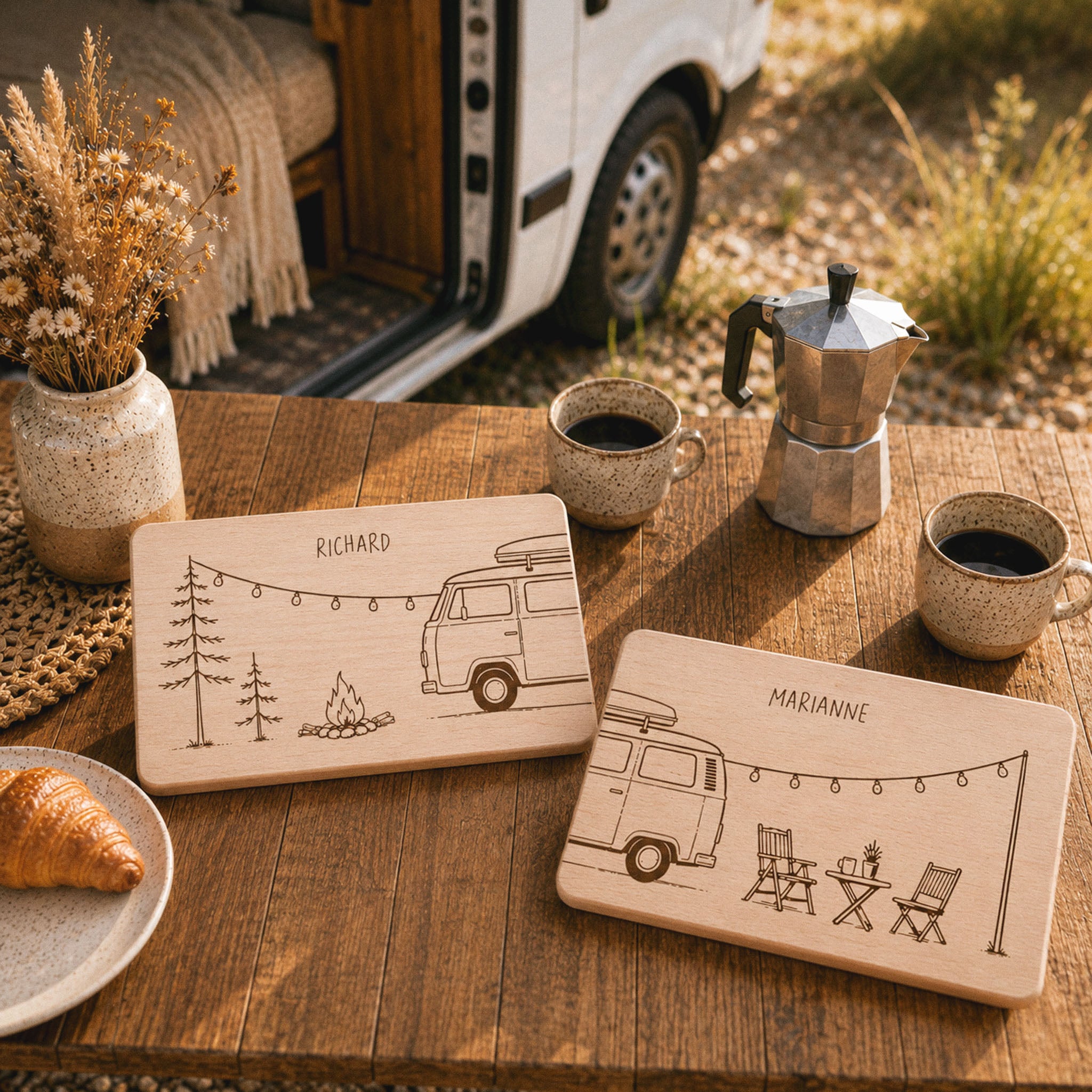 Partnerbrettchen Buche - Camper