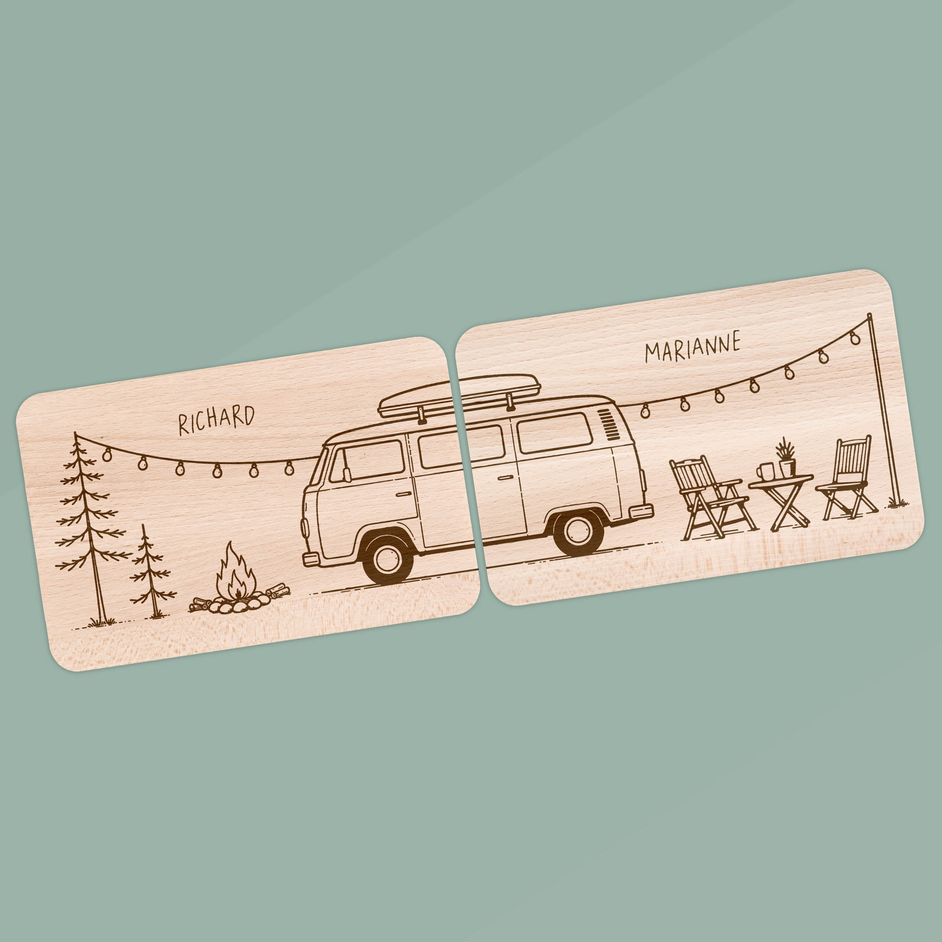Partnerbrettchen Buche - Camper