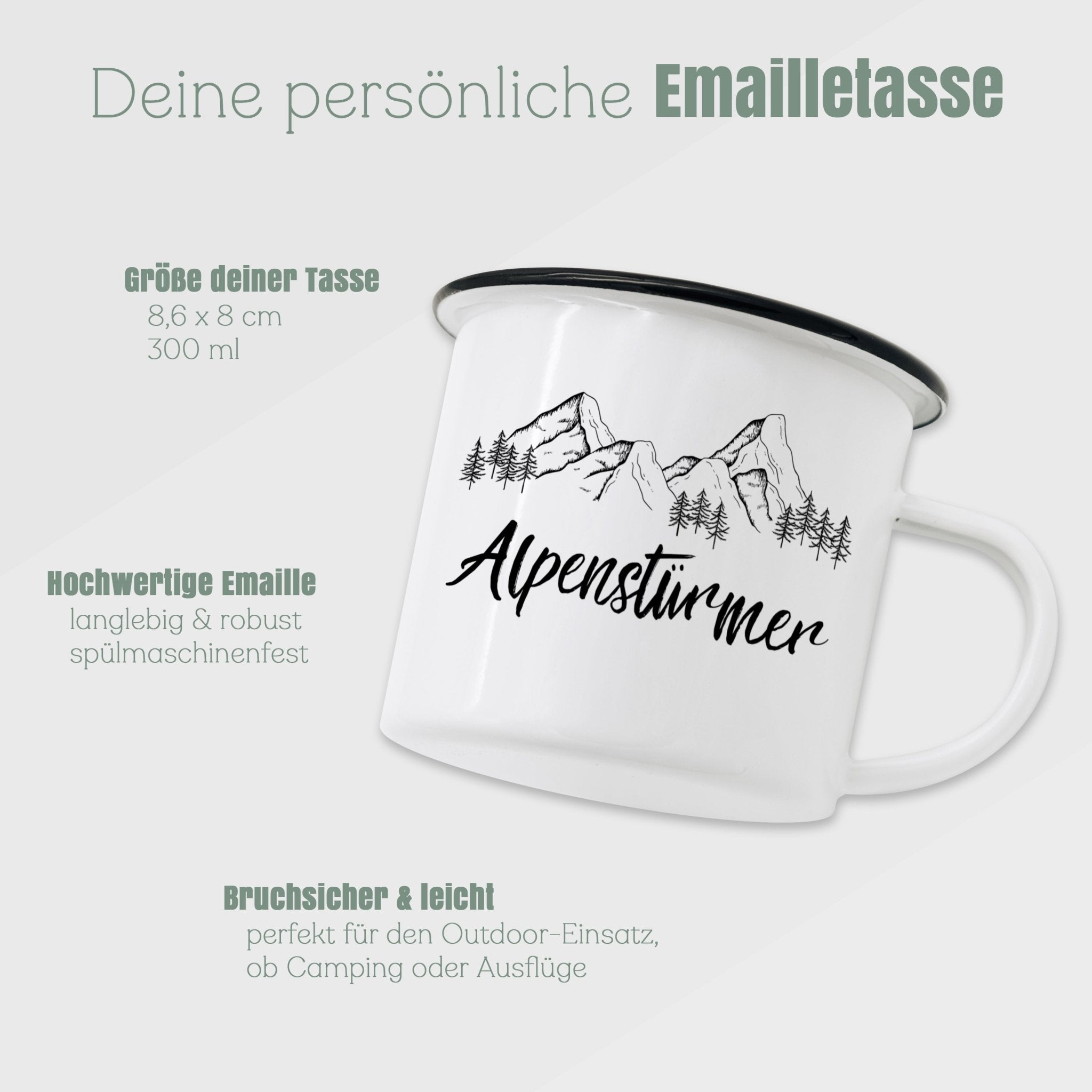 Emaille Tasse - Alpenstürmer - Abenteuernah
