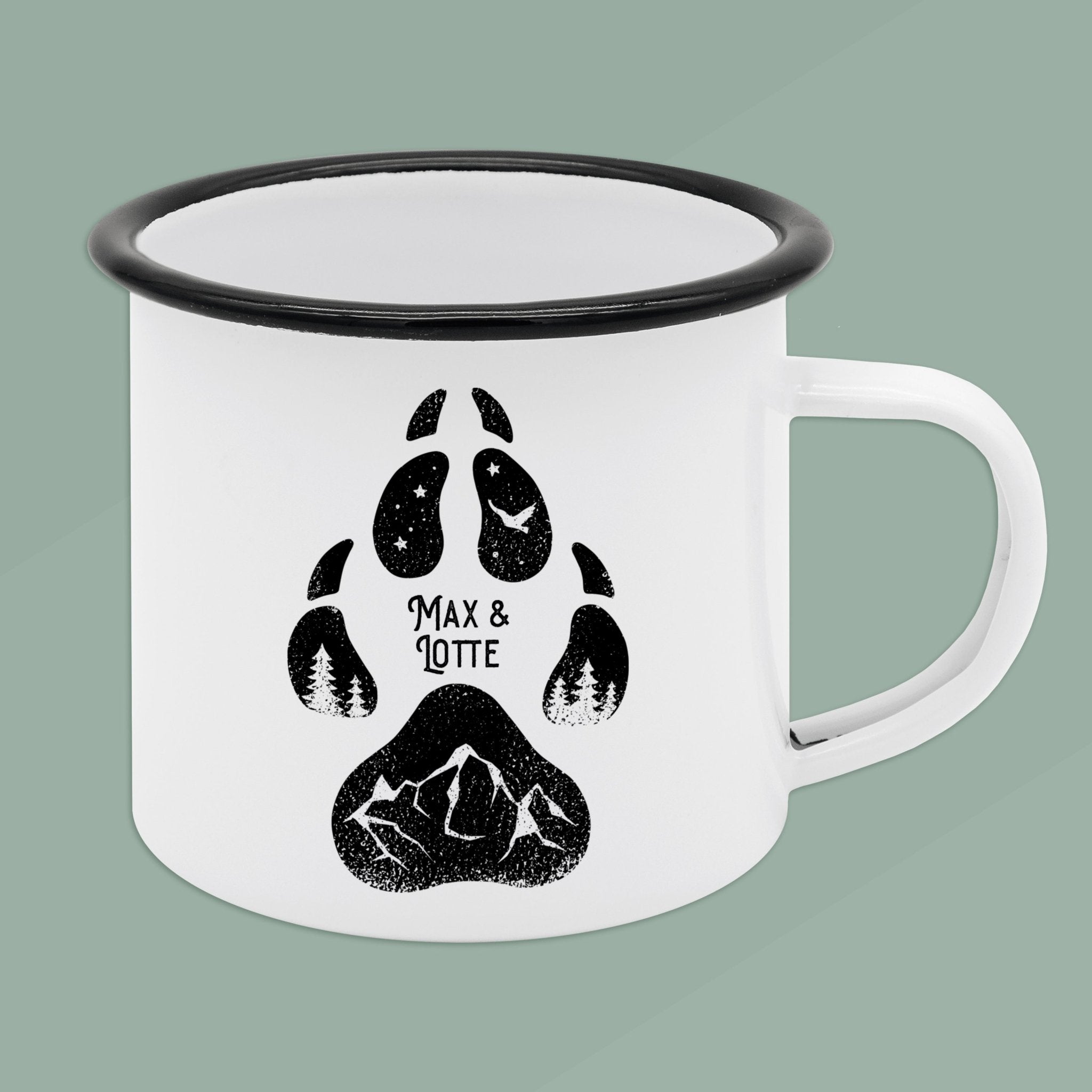 Emaille Tasse - Hundepfote - Abenteuernah