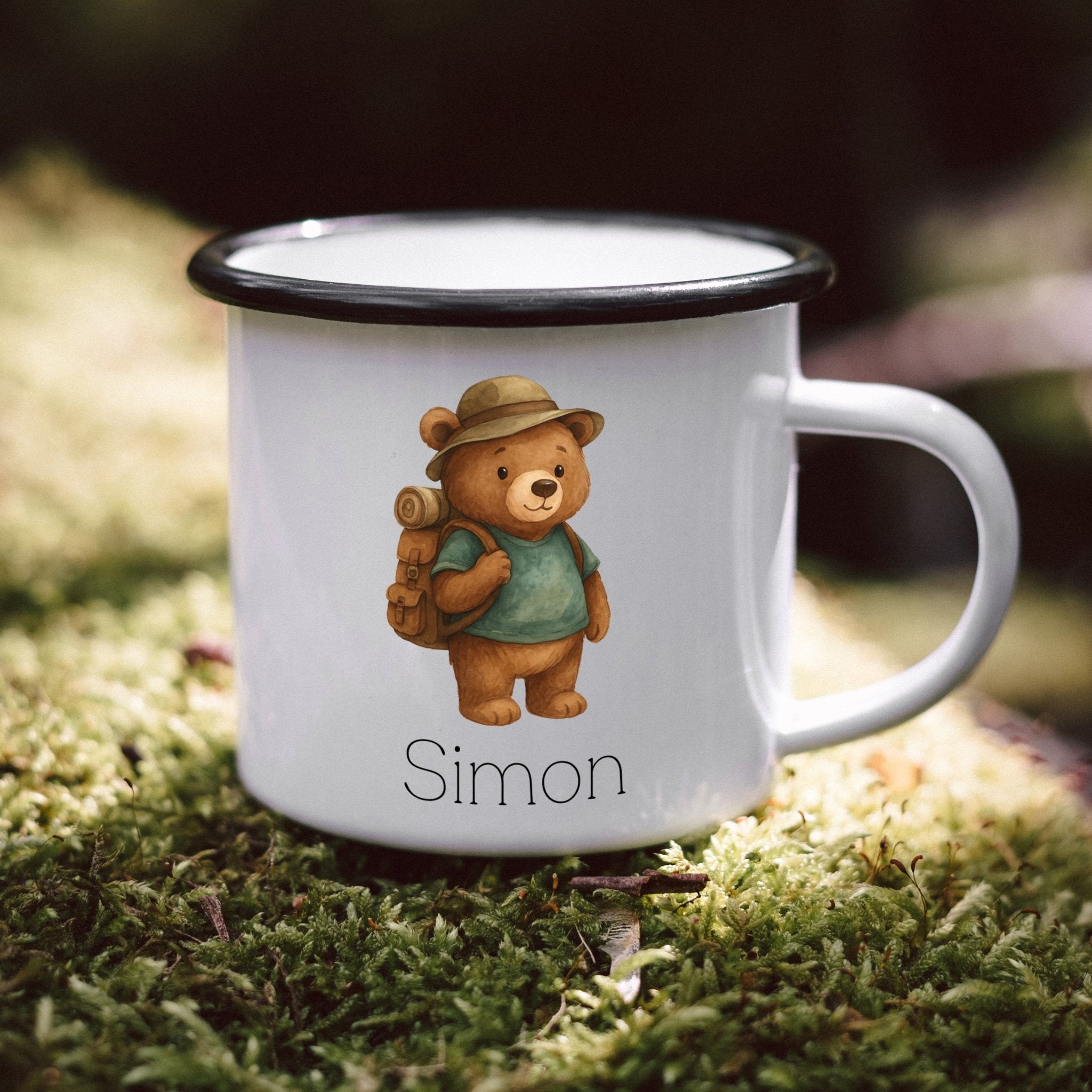 Emaille Tasse - Pfadfinder - Bär - Abenteuernah