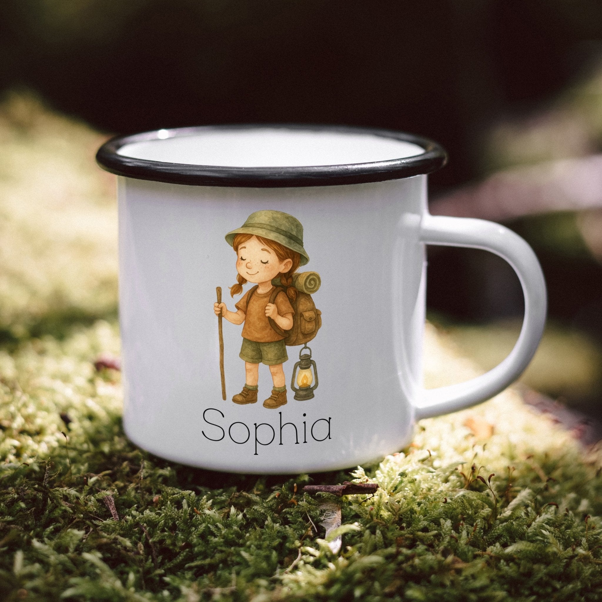 Emaille Tasse - Pfadfinder - Mädchen - Abenteuernah