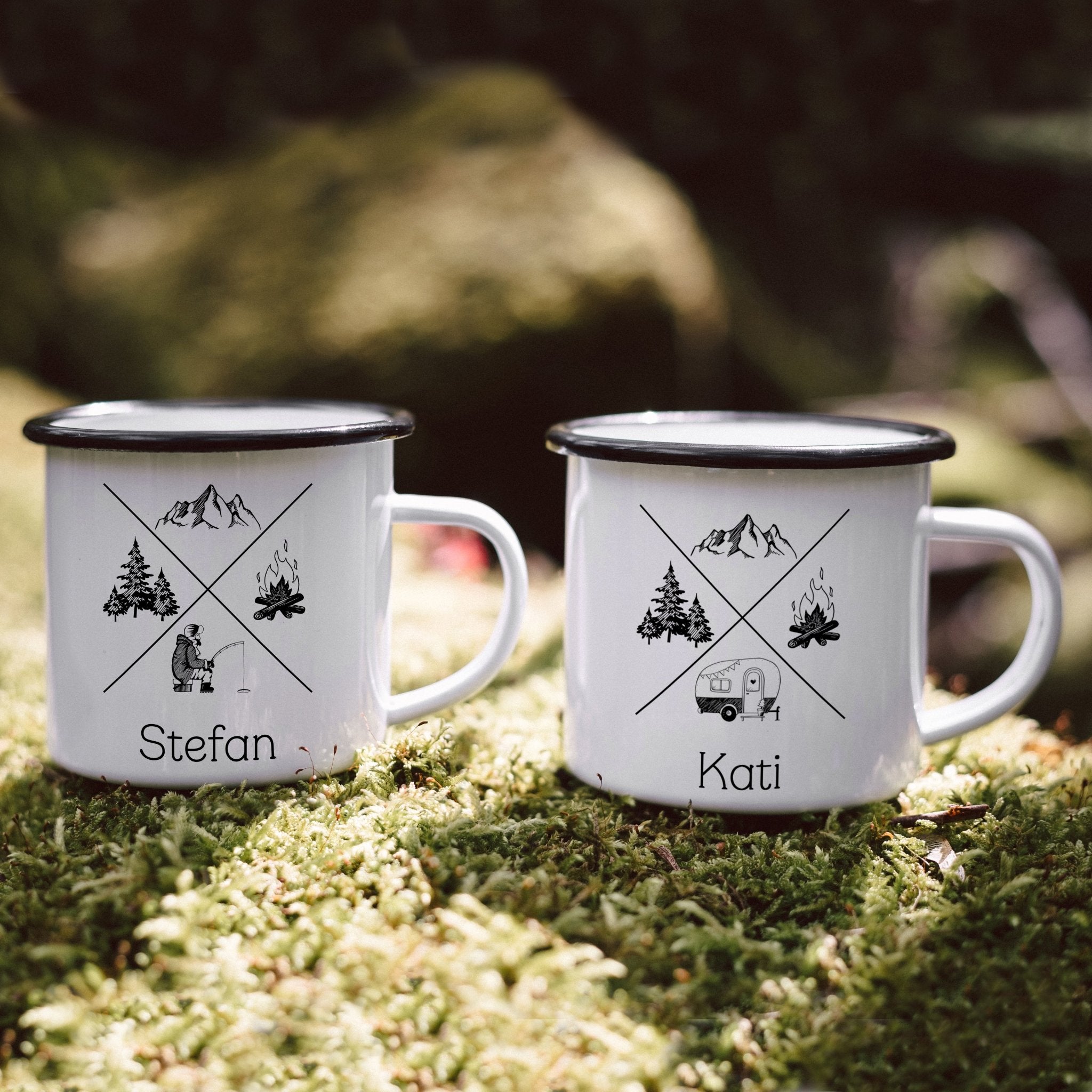 Emaille Tasse - X - Motiv - Abenteuernah