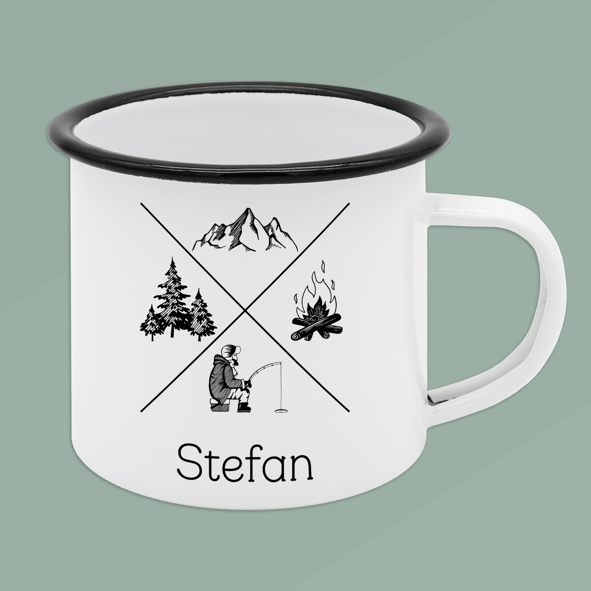 Emaille Tasse - X - Motiv - Abenteuernah