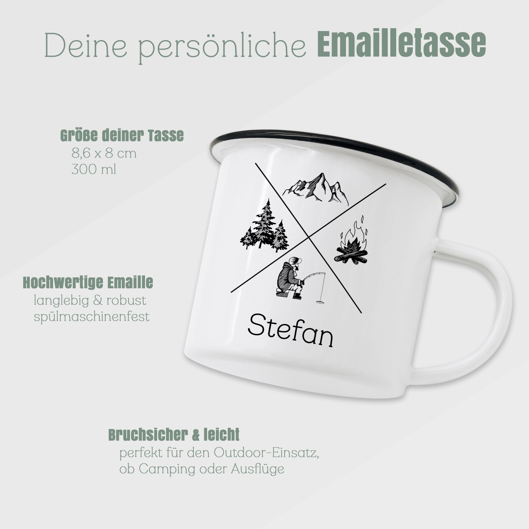Emaille Tasse - X - Motiv - Abenteuernah