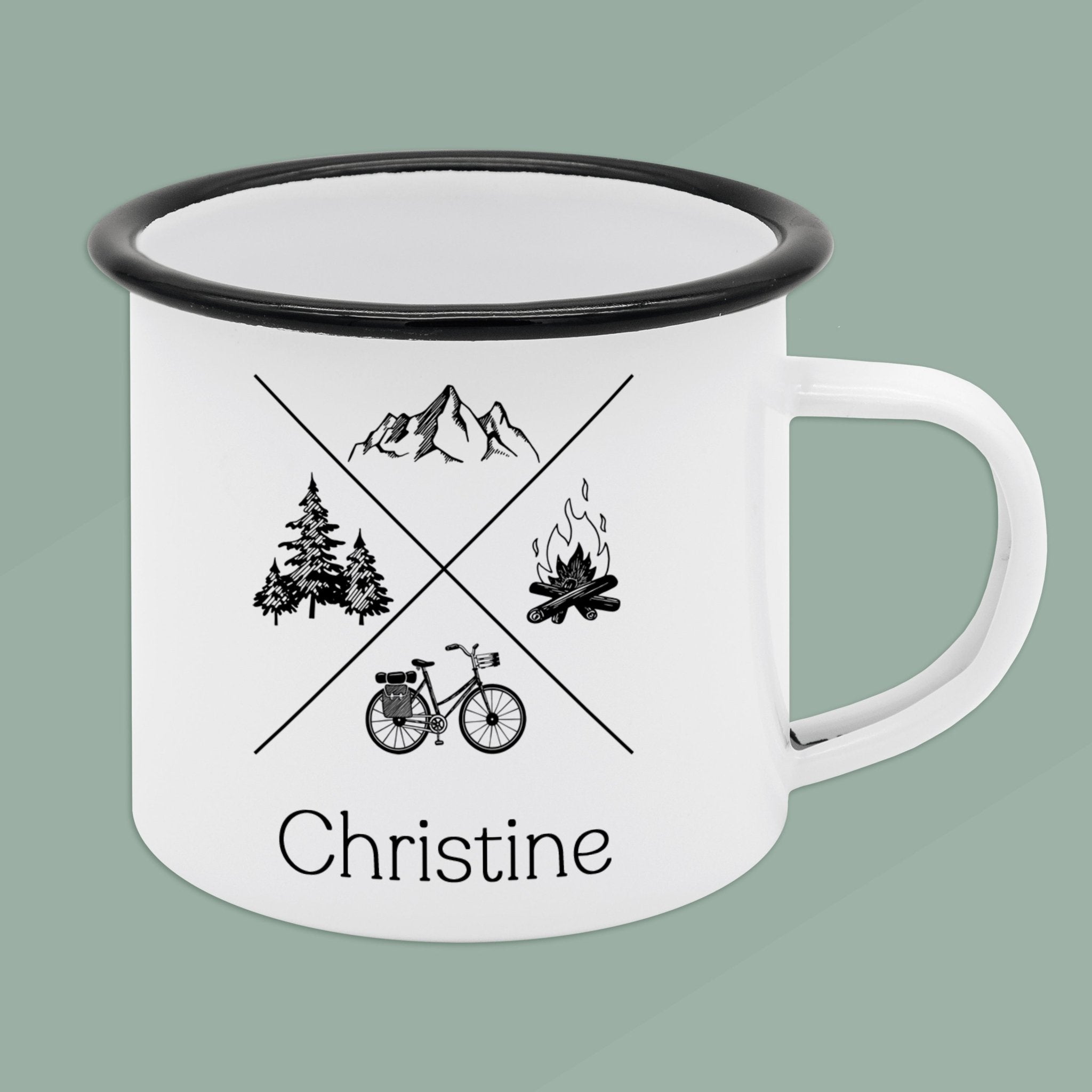 Emaille Tasse - X - Motiv - Abenteuernah