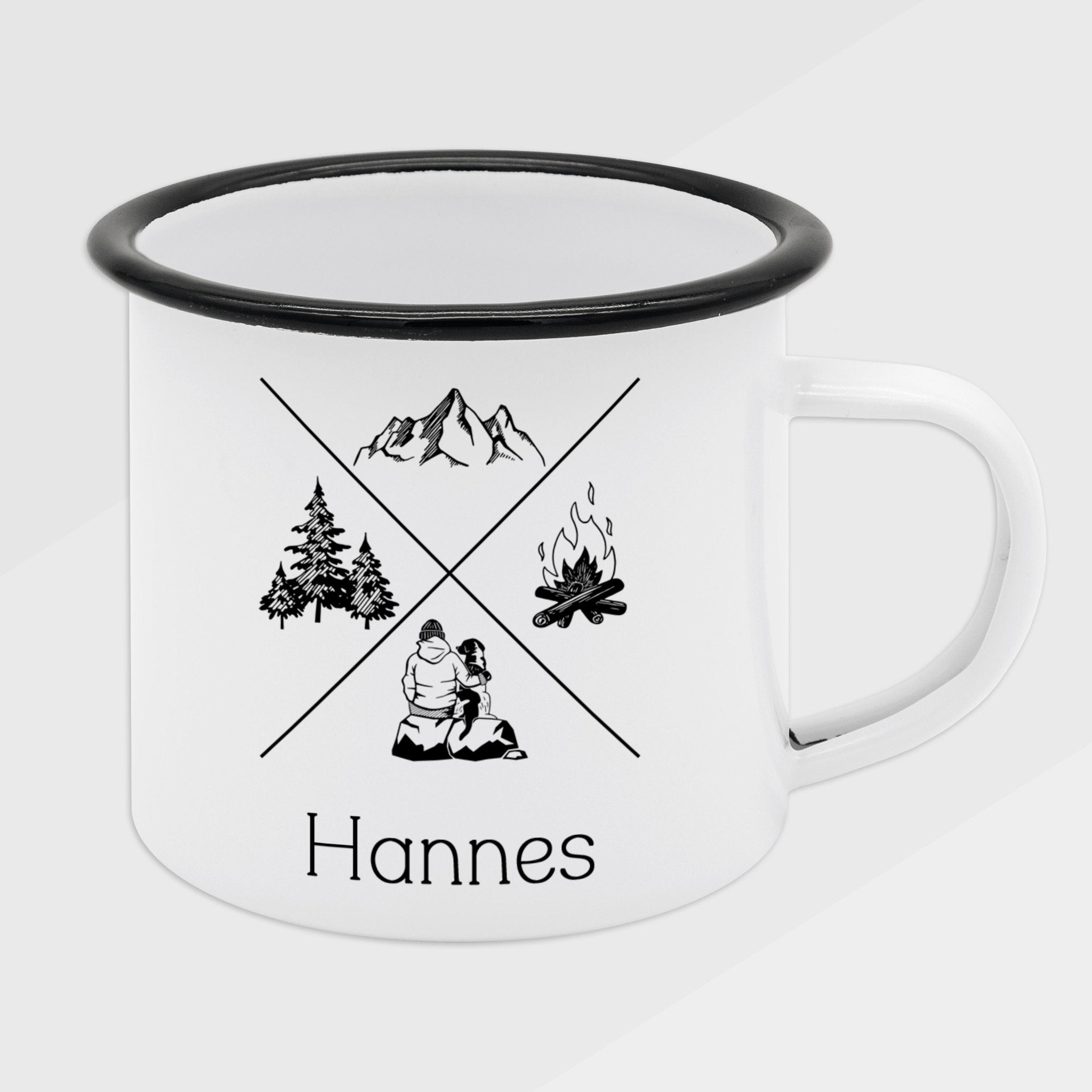 Emaille Tasse - X - Motiv - Abenteuernah