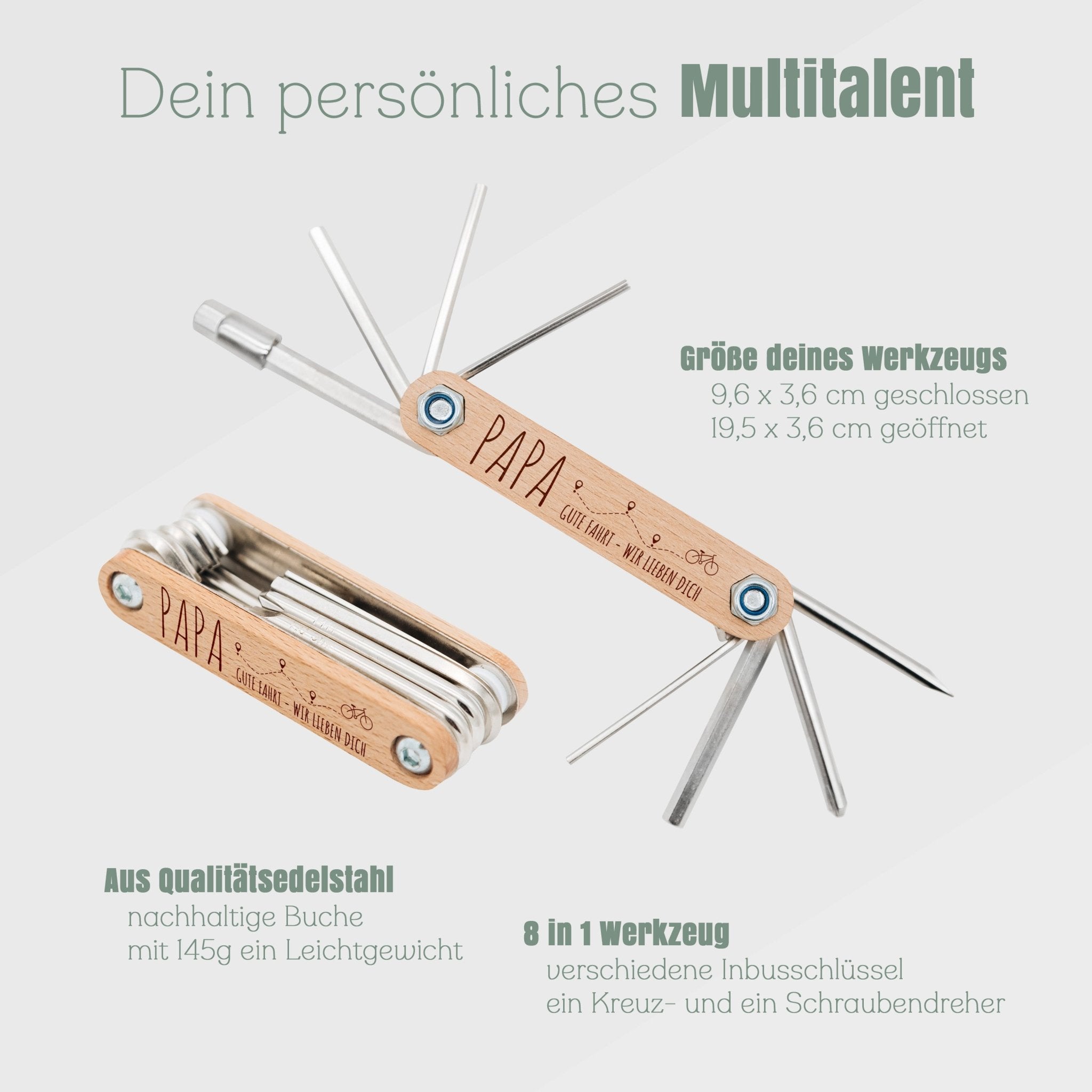 Fahrrad Multitool - Papa Gute Fahrt, Wir lieben dich - Abenteuernah