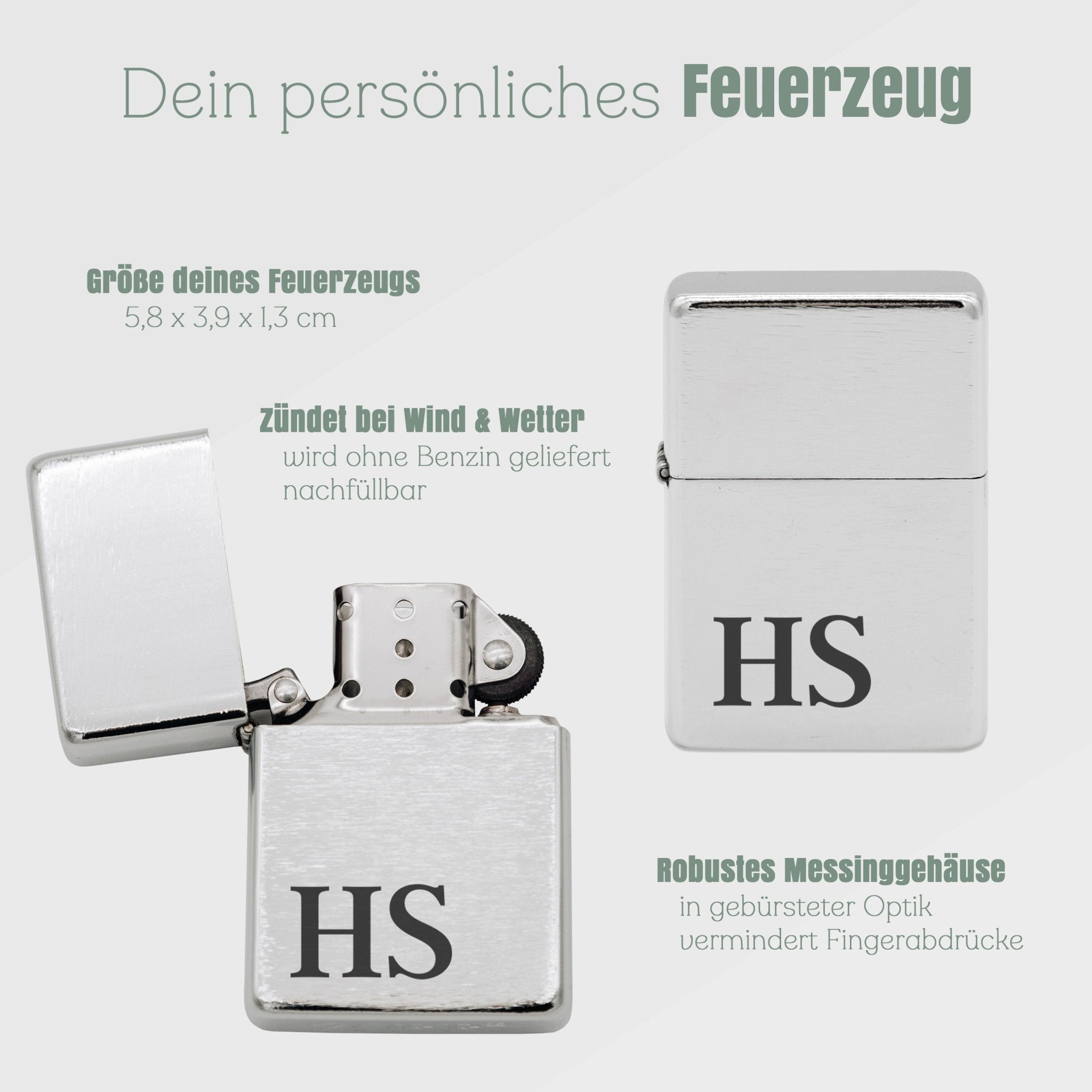 Feuerzeug - Initialen - Abenteuernah