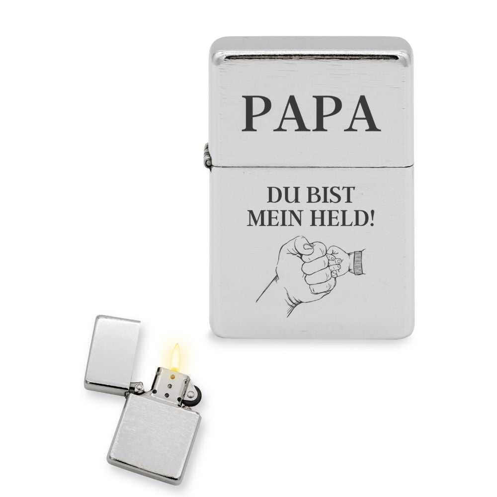 Feuerzeug mit Gravur Papa mein Held - Abenteuernah