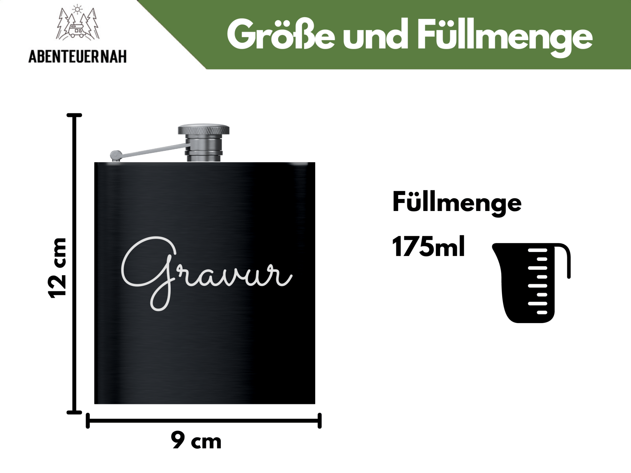 Flachmann schwarz - Papa - Abenteuernah