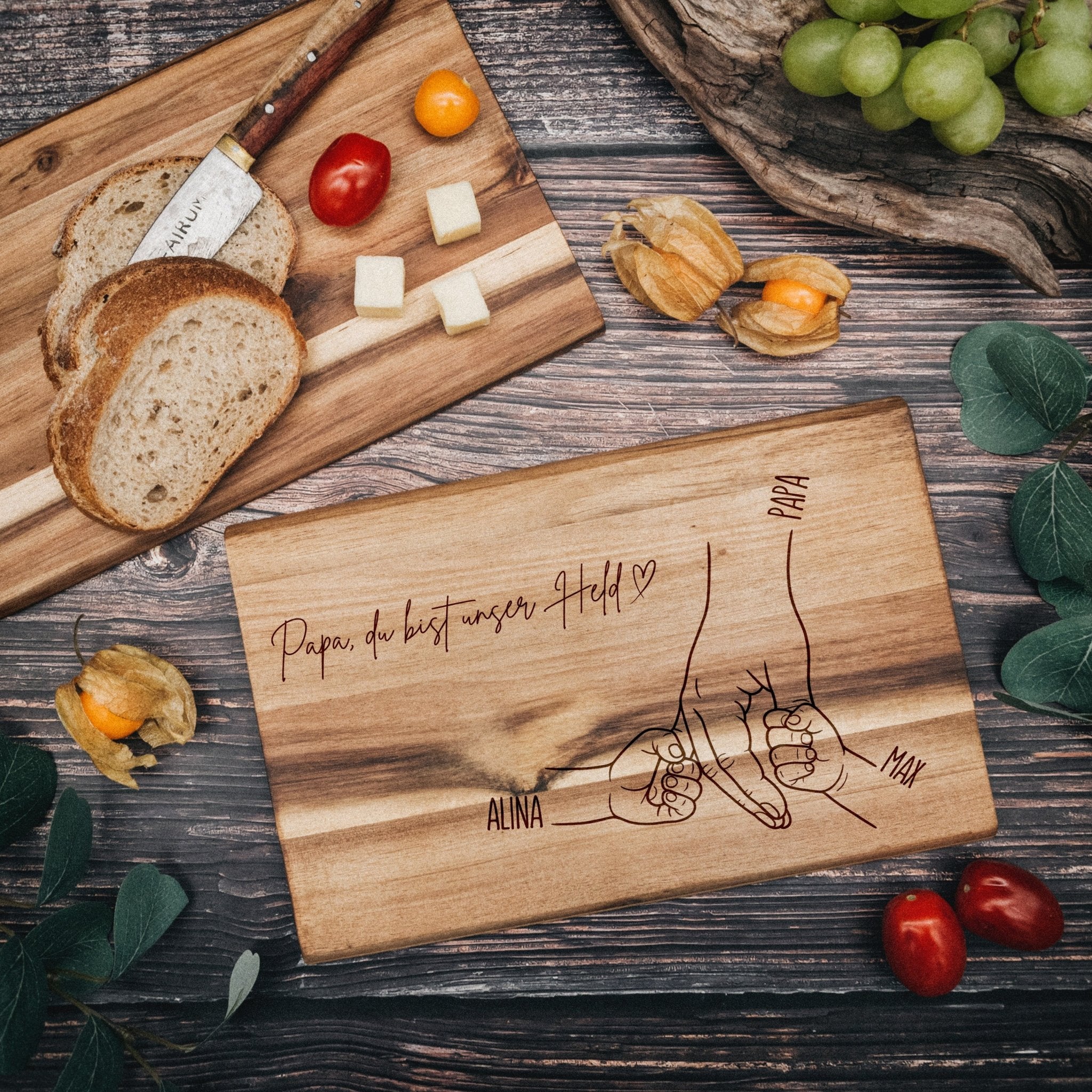 Frühstücksbrett Akazie - Papa Hand - Abenteuernah