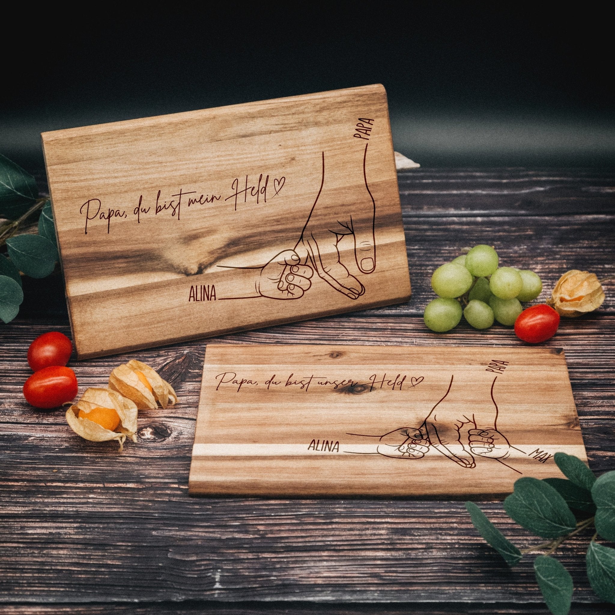 Frühstücksbrett Akazie - Papa Hand - Abenteuernah