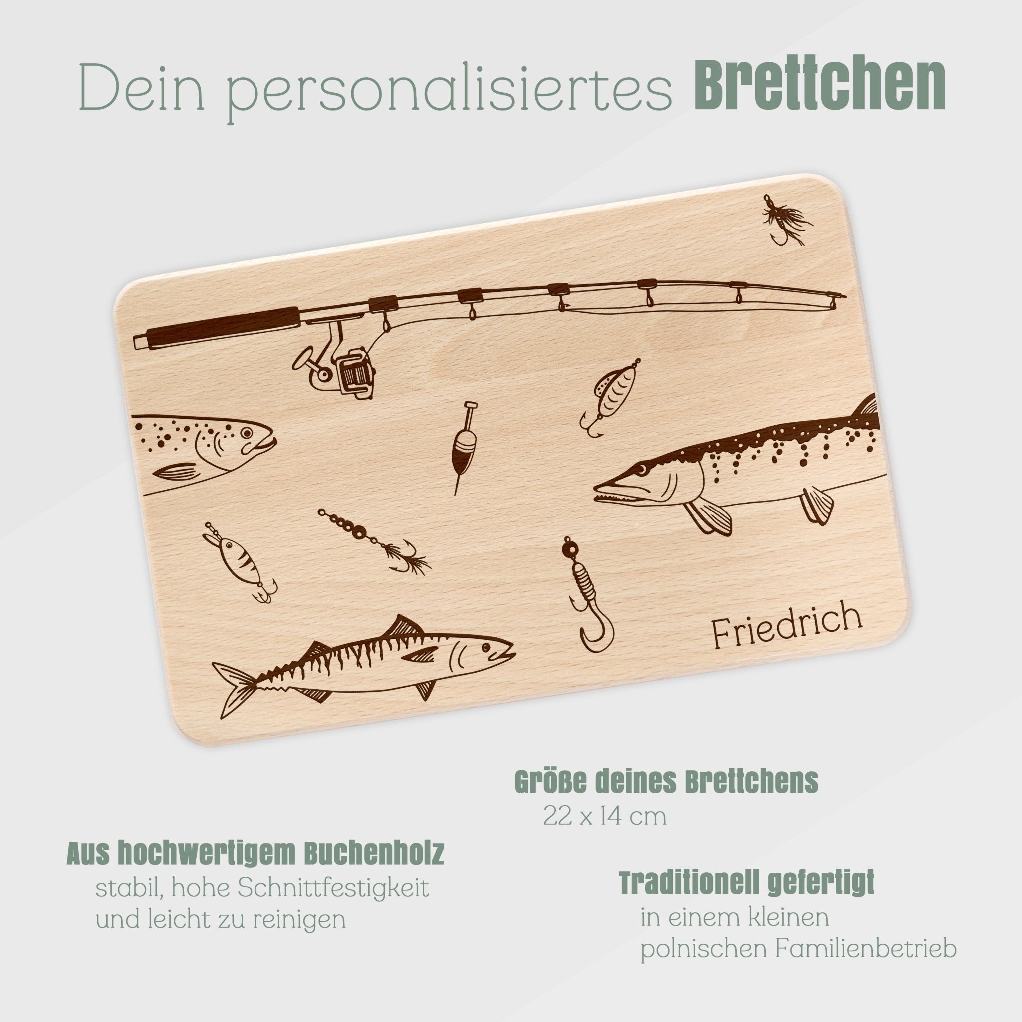 Frühstücksbrett Holz - Angelzubehör - Abenteuernah