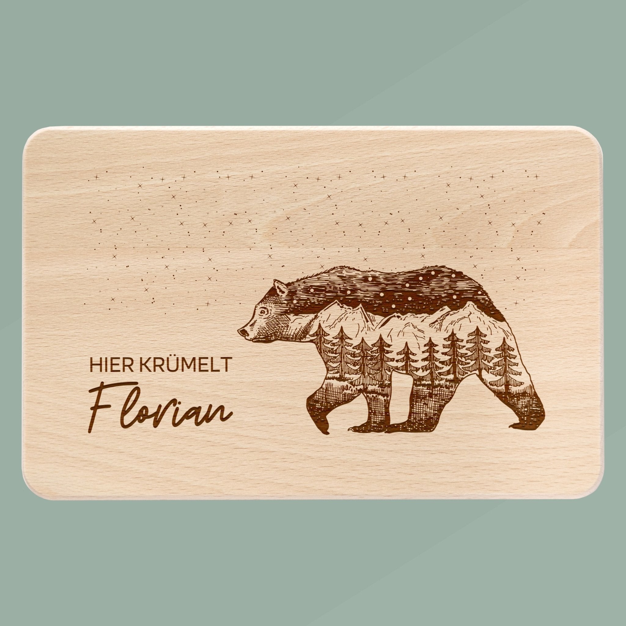 Frühstücksbrett Holz - Bär Berge - Abenteuernah