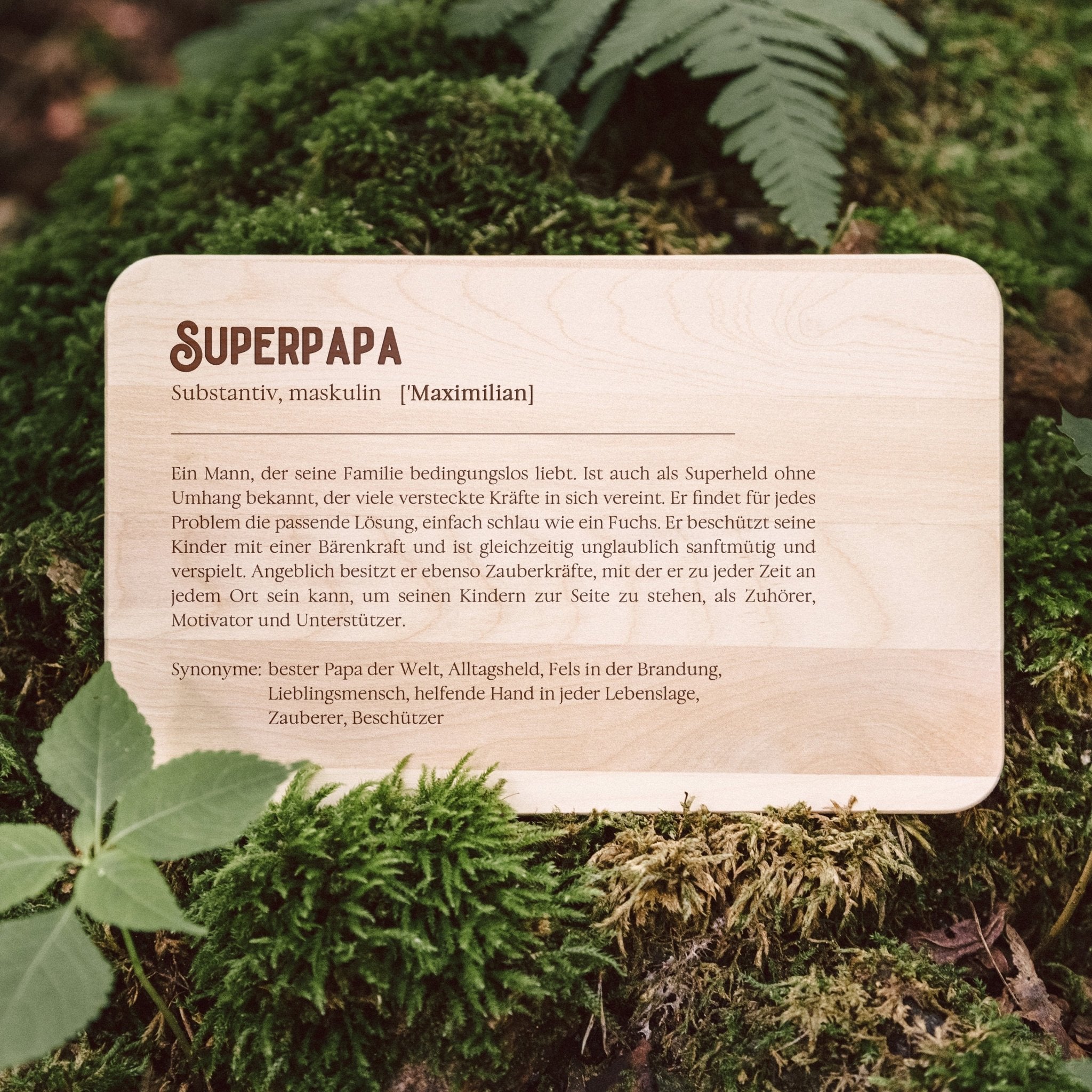 Frühstücksbrett Holz - Definition Superpapa - Abenteuernah