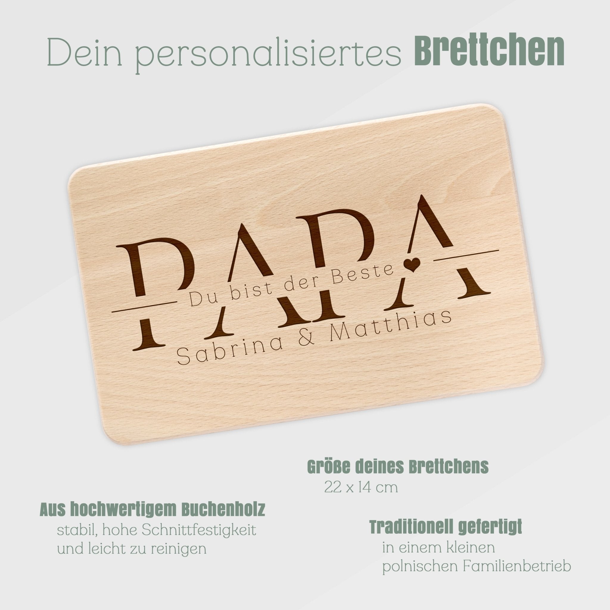 Frühstücksbrett Holz - Papa Du bist der Beste - Abenteuernah
