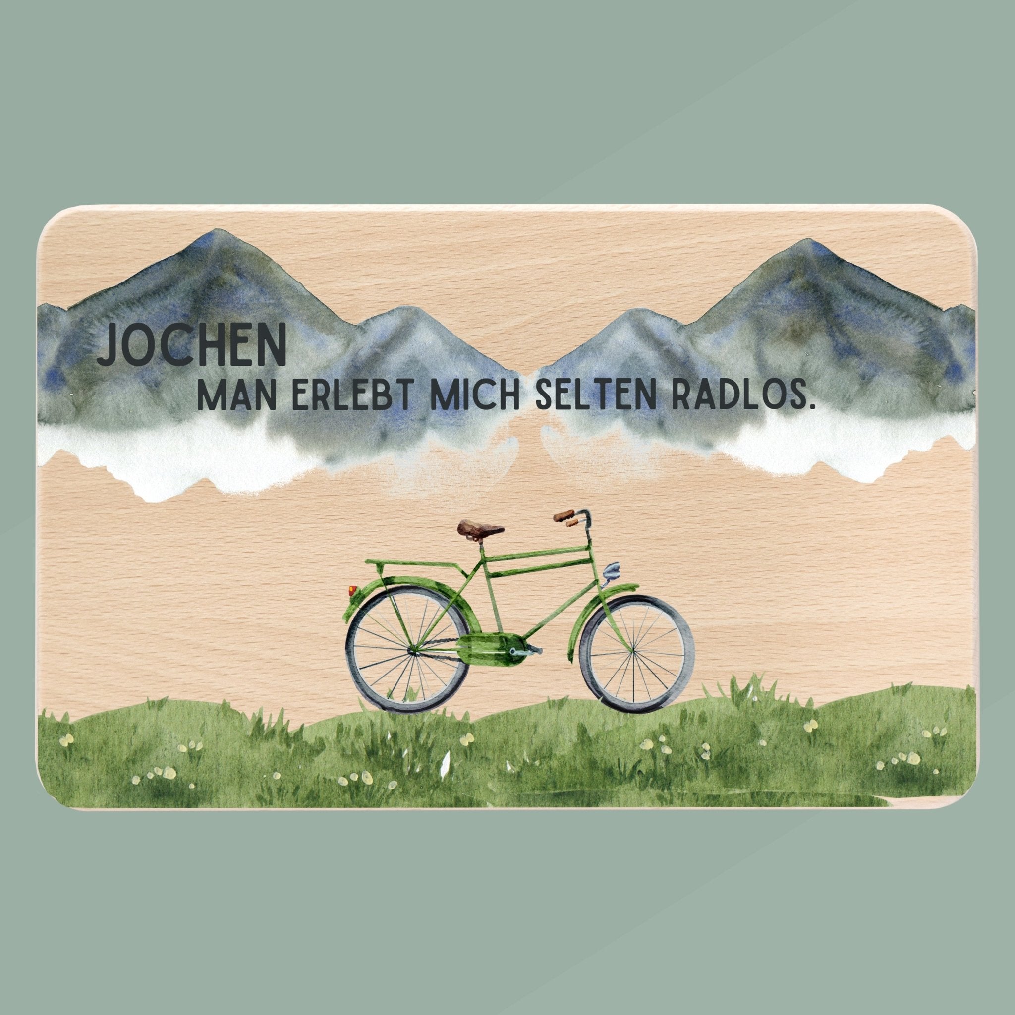 Frühstücksbrett Holz - Selten Radlos Farbig - Abenteuernah