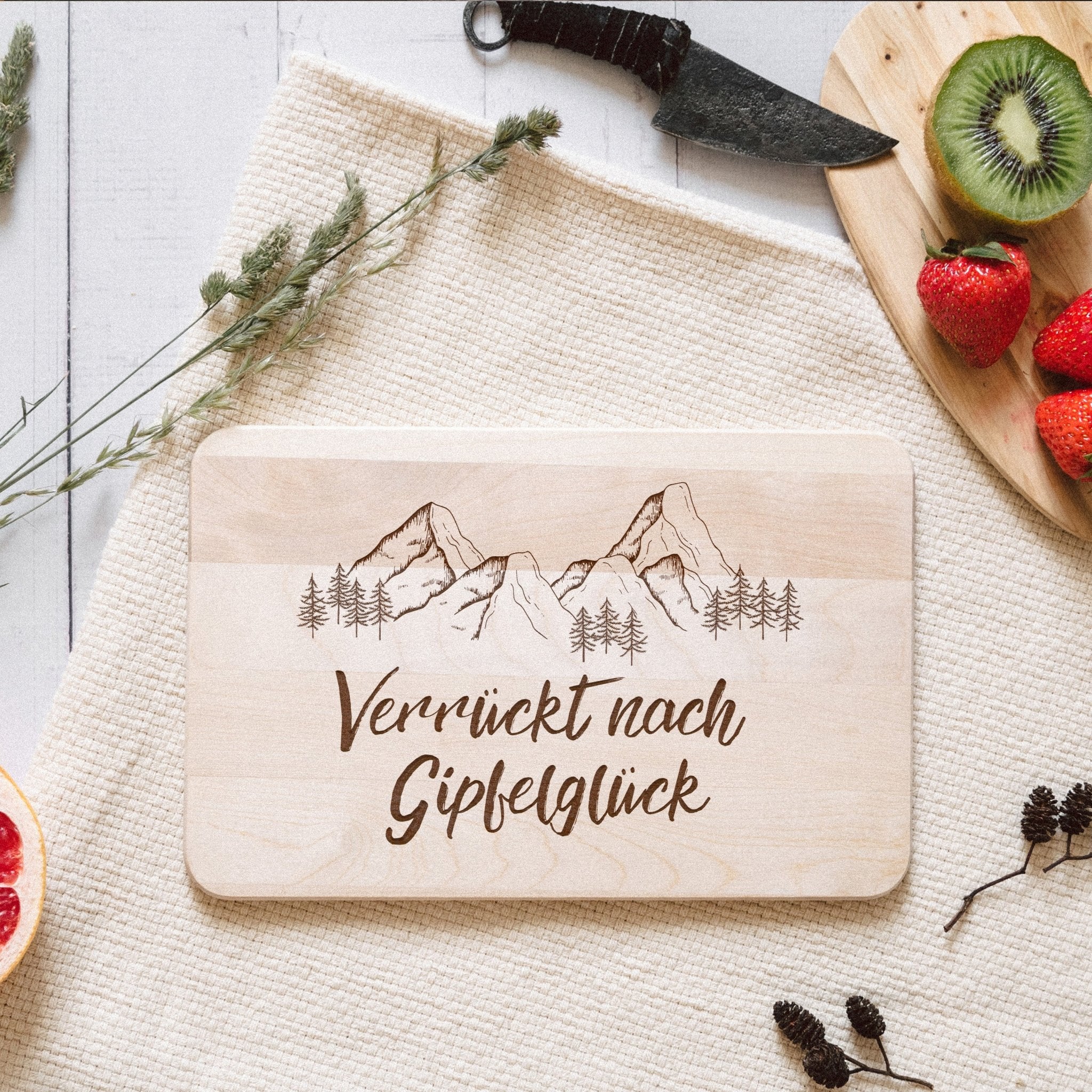 Frühstücksbrett Holz - Verrückt nach Gipfelglück - Abenteuernah