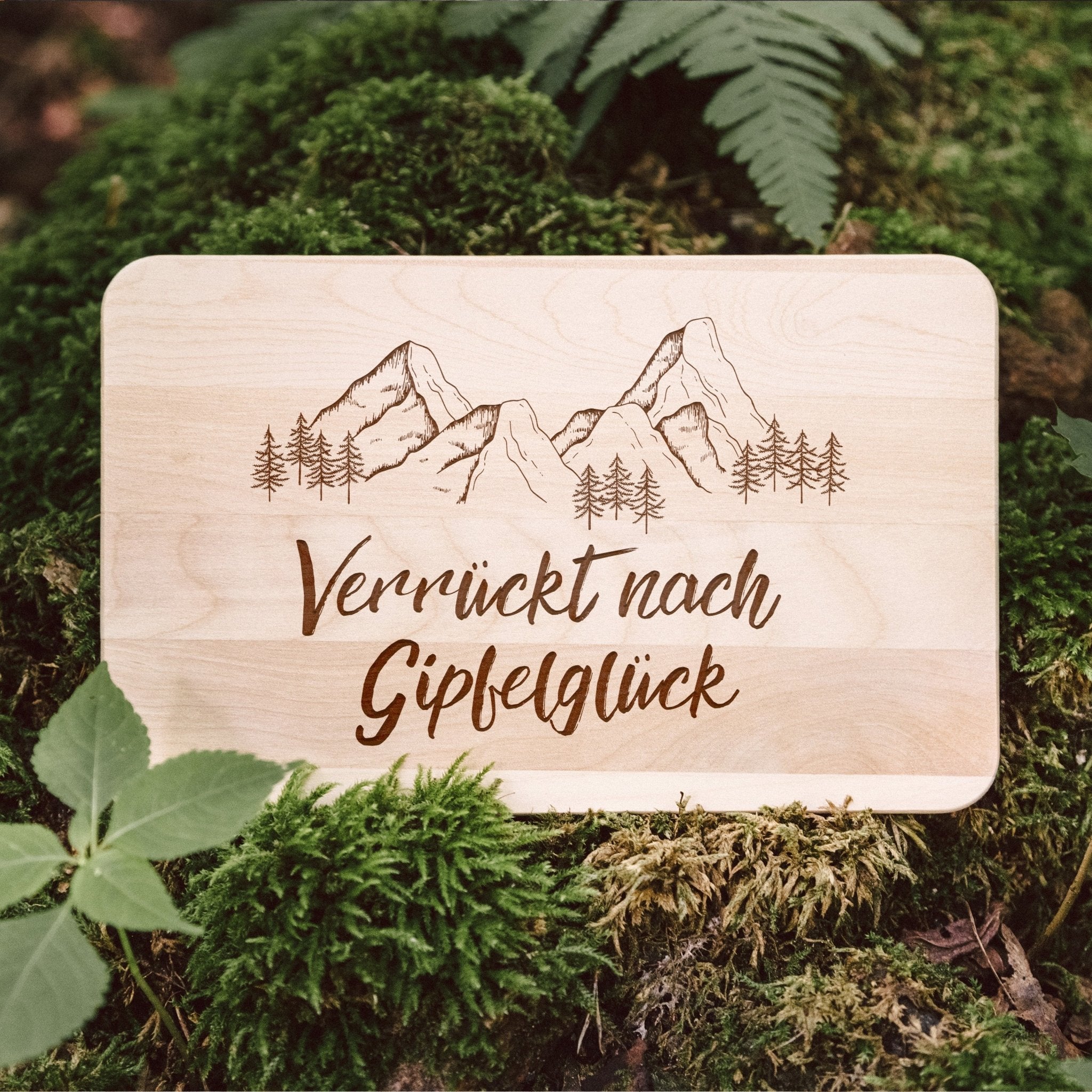 Frühstücksbrett Holz - Verrückt nach Gipfelglück - Abenteuernah