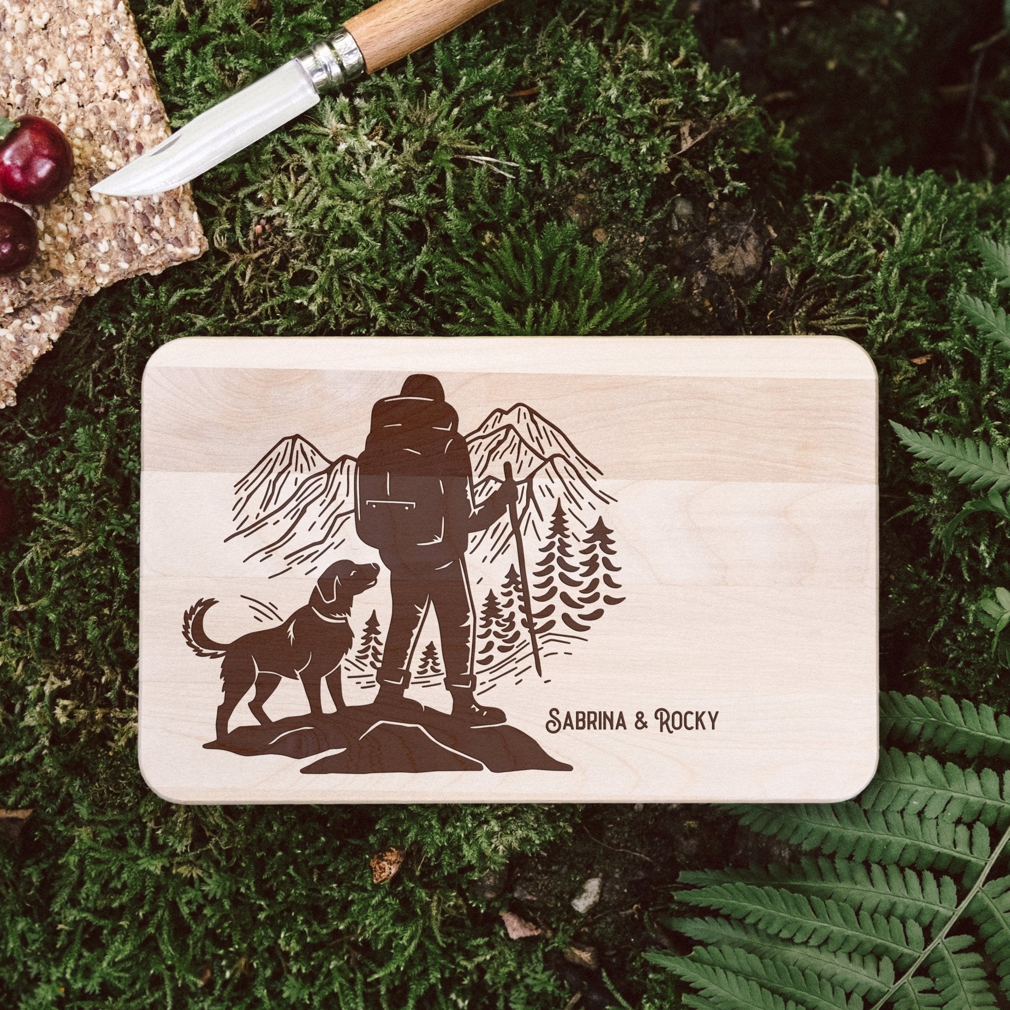 Frühstücksbrett Holz - Wanderbuddy - Abenteuernah