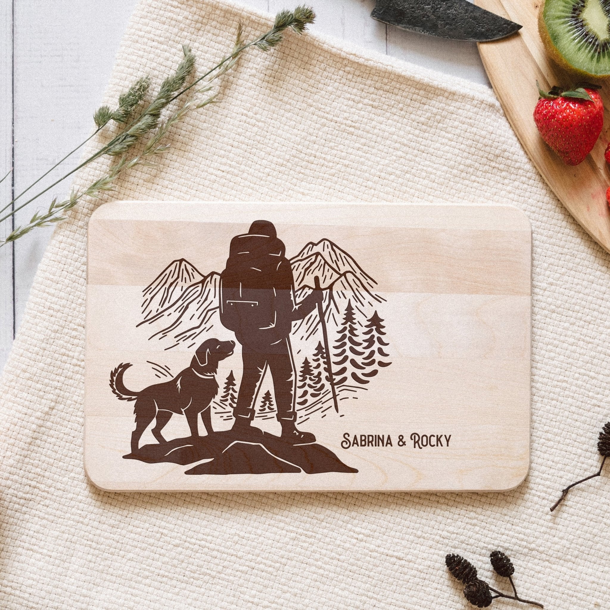 Frühstücksbrett Holz - Wanderbuddy - Abenteuernah