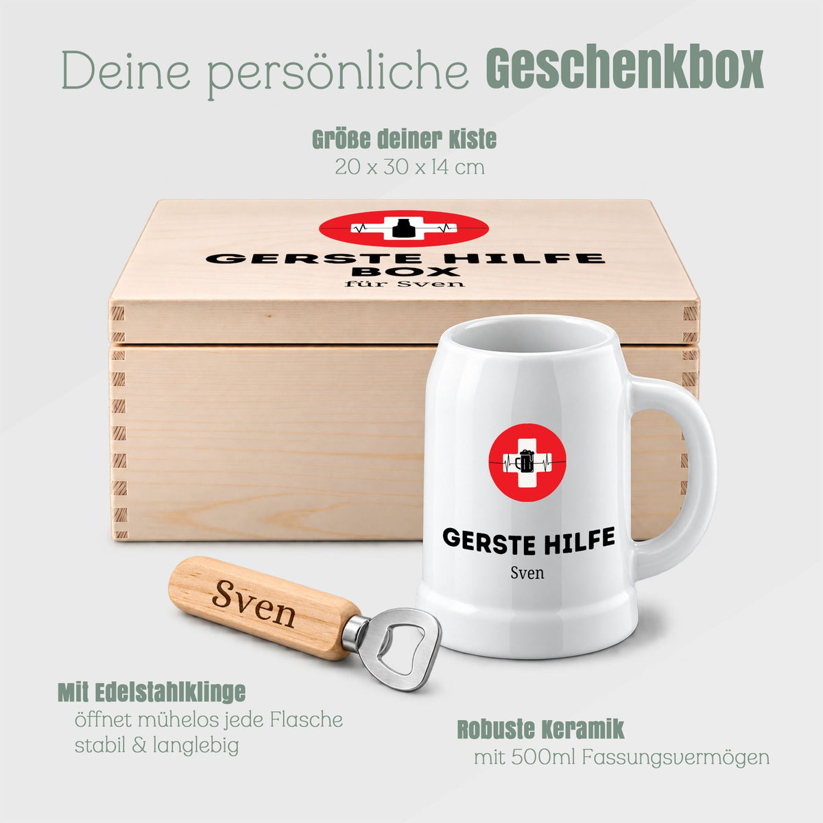 Geschenkbox personalisiert - Gerste Hilfe - Abenteuernah
