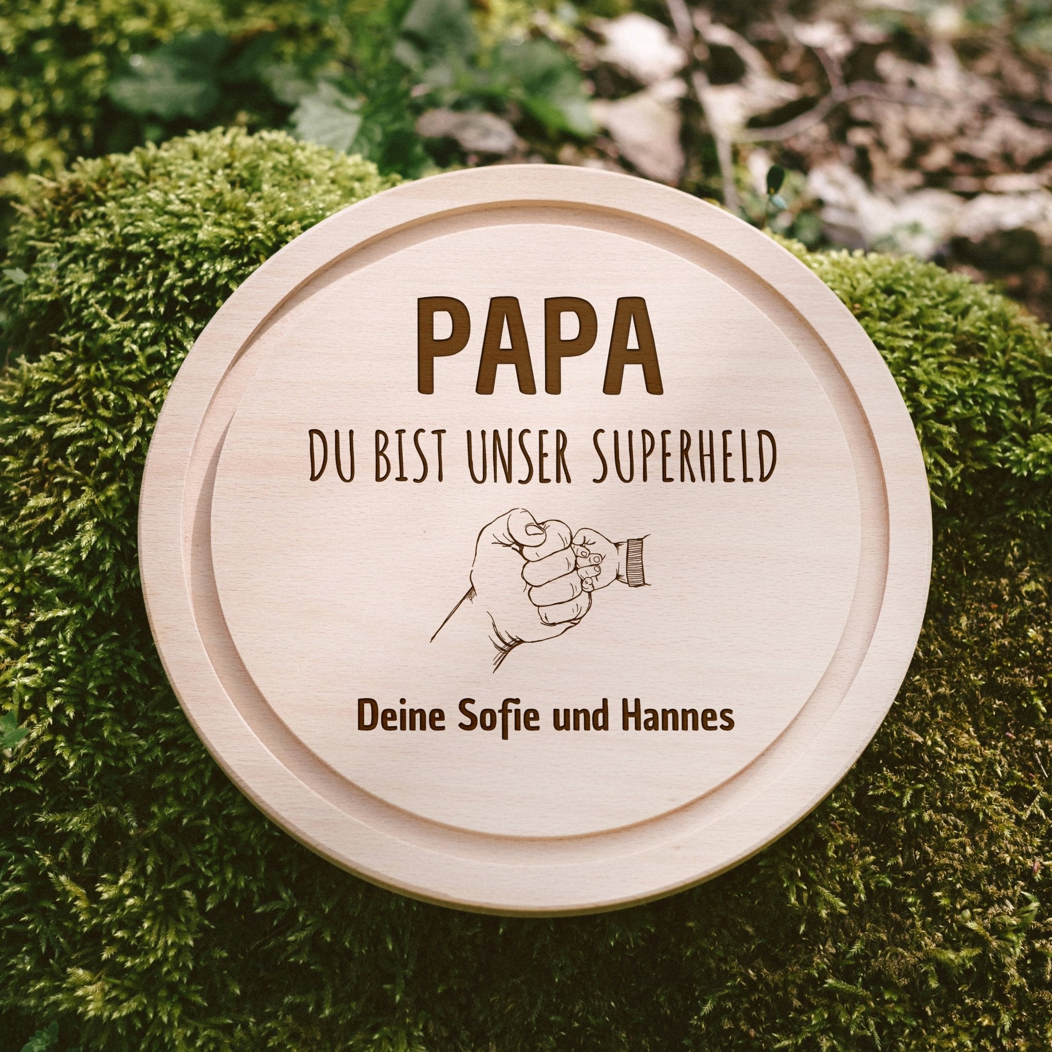 Geschenkset "Papa Superheld" - Wasserwaage, Zollstock, Rundes Brett - Abenteuernah