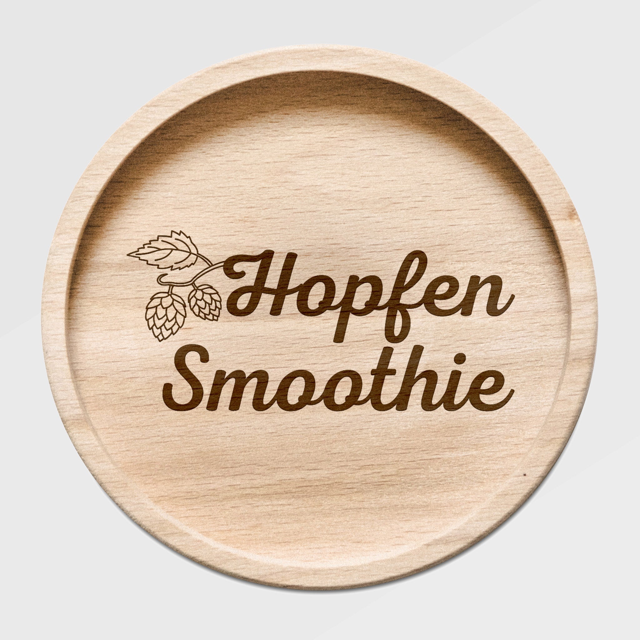 Glasuntersetzer Holz - Hopfen Smoothie - Abenteuernah