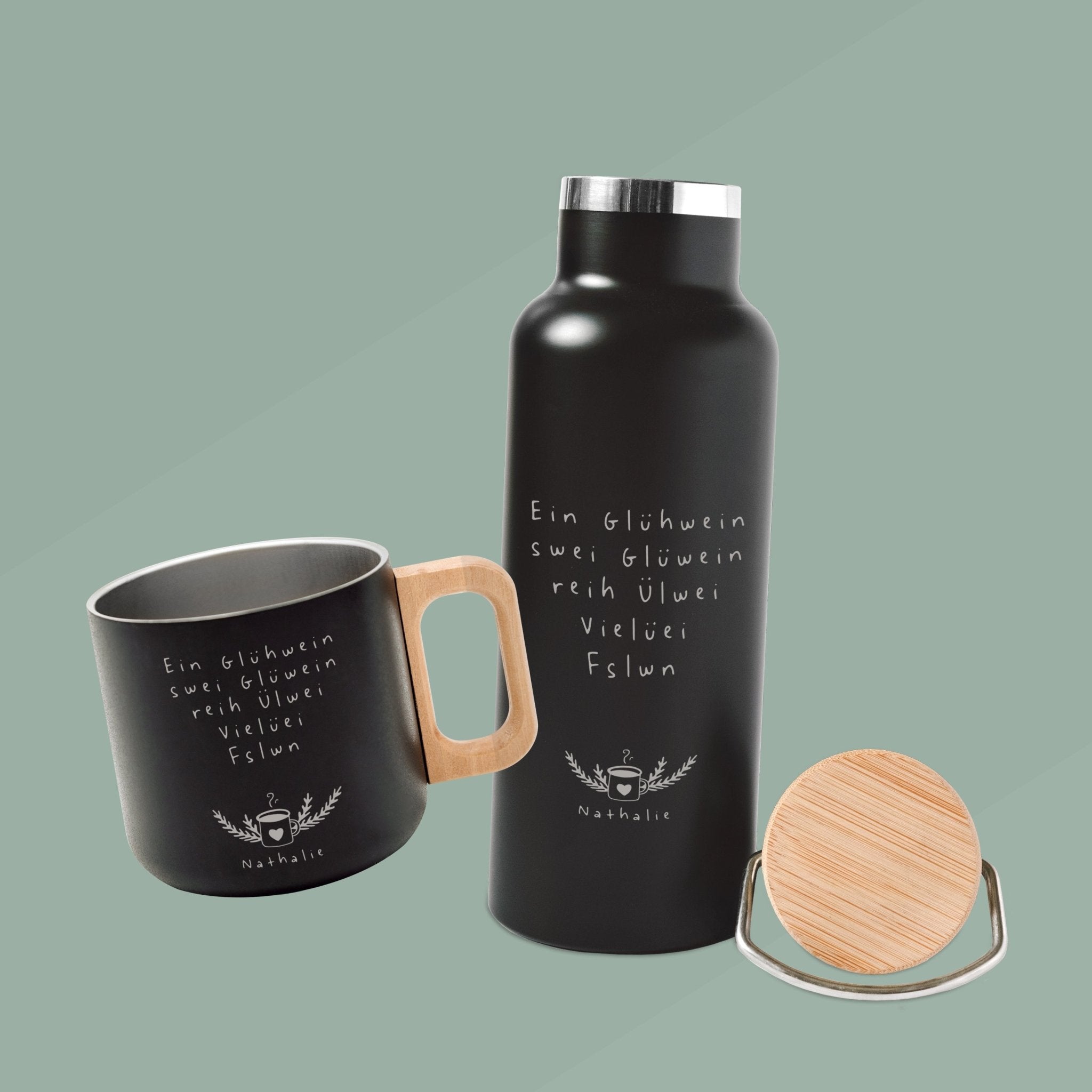 Glühwein - Set Thermobecher & Thermosflasche - Abenteuernah