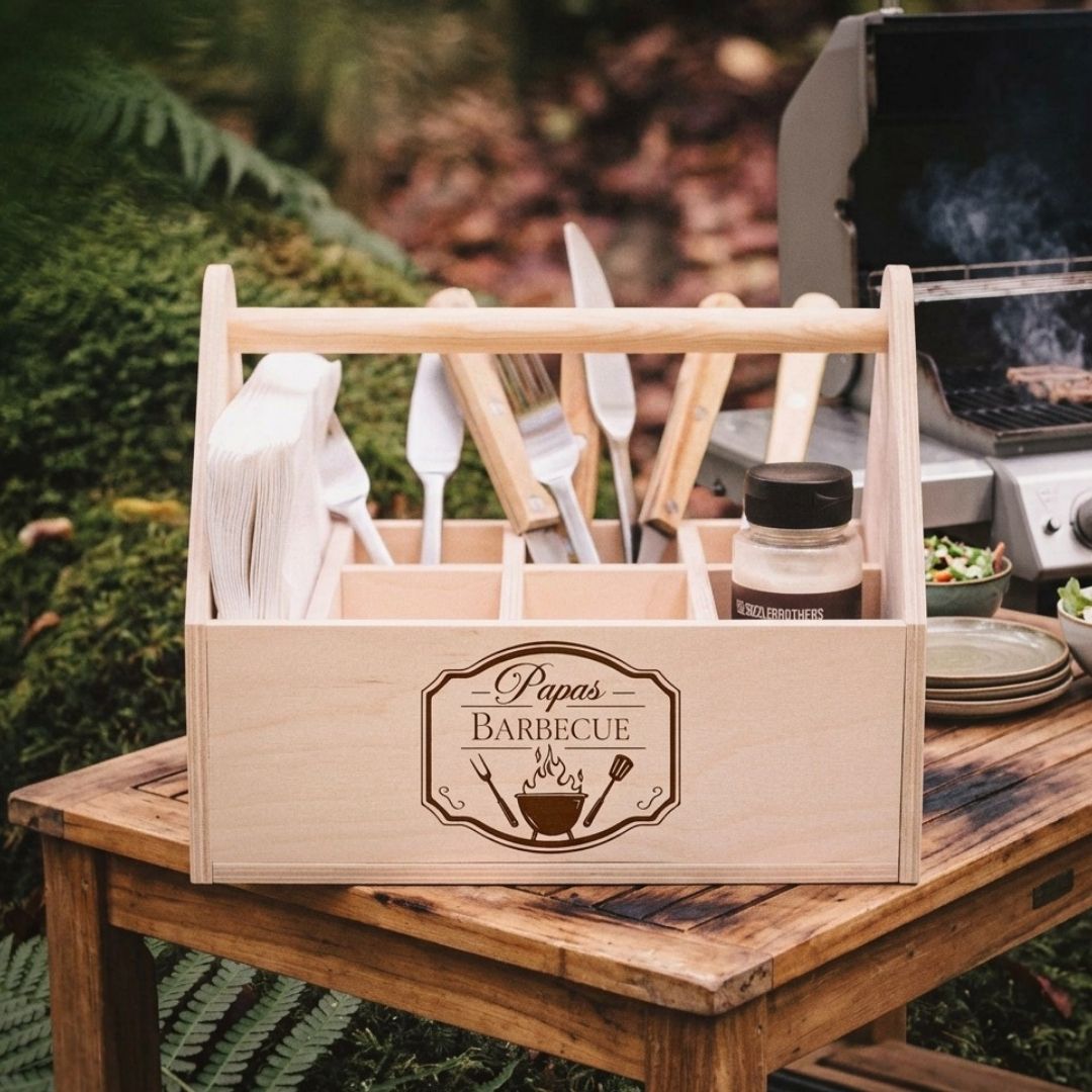 Grill - Caddy aus Holz - Papas Barbecue - Abenteuernah