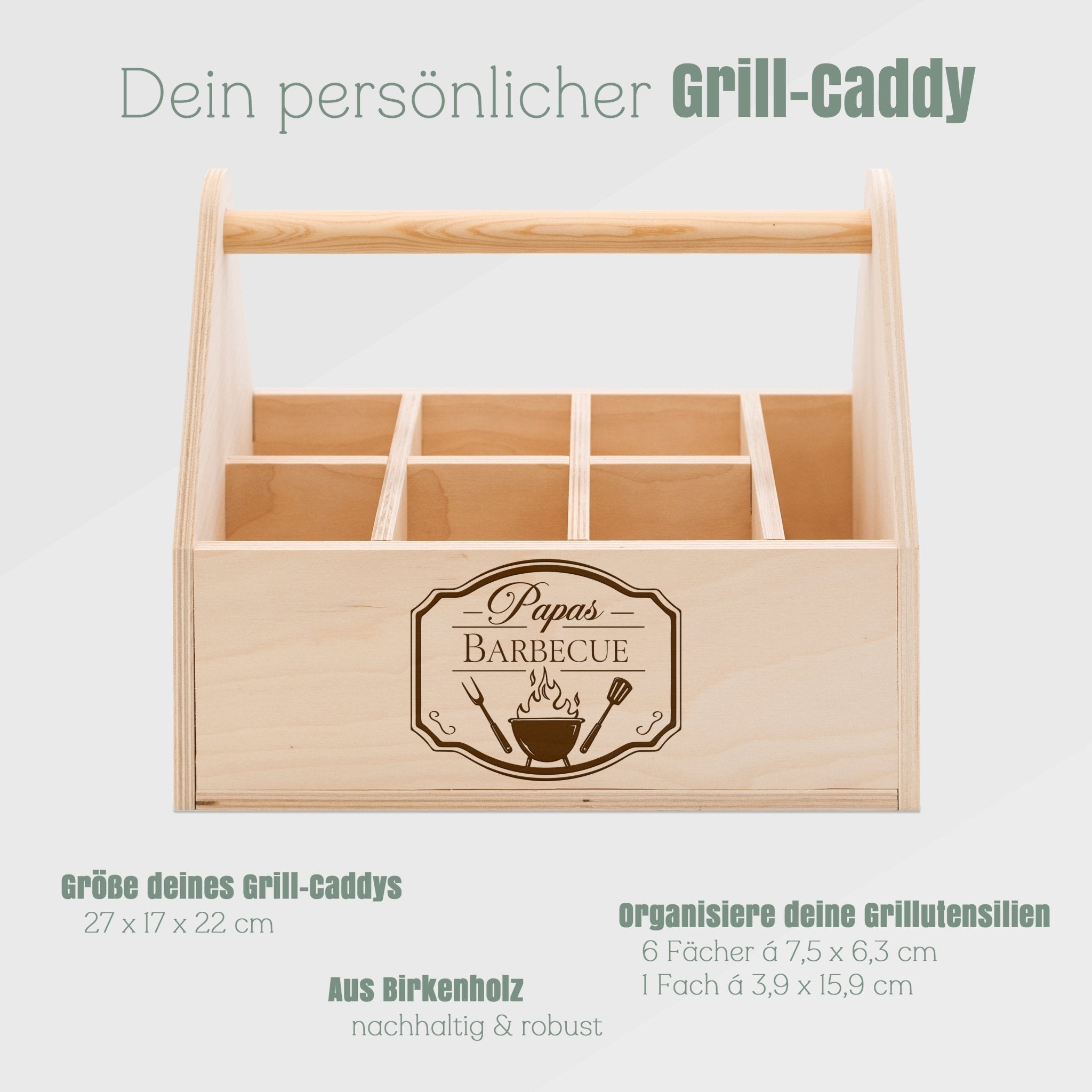 Grill - Caddy aus Holz - Papas Barbecue - Abenteuernah