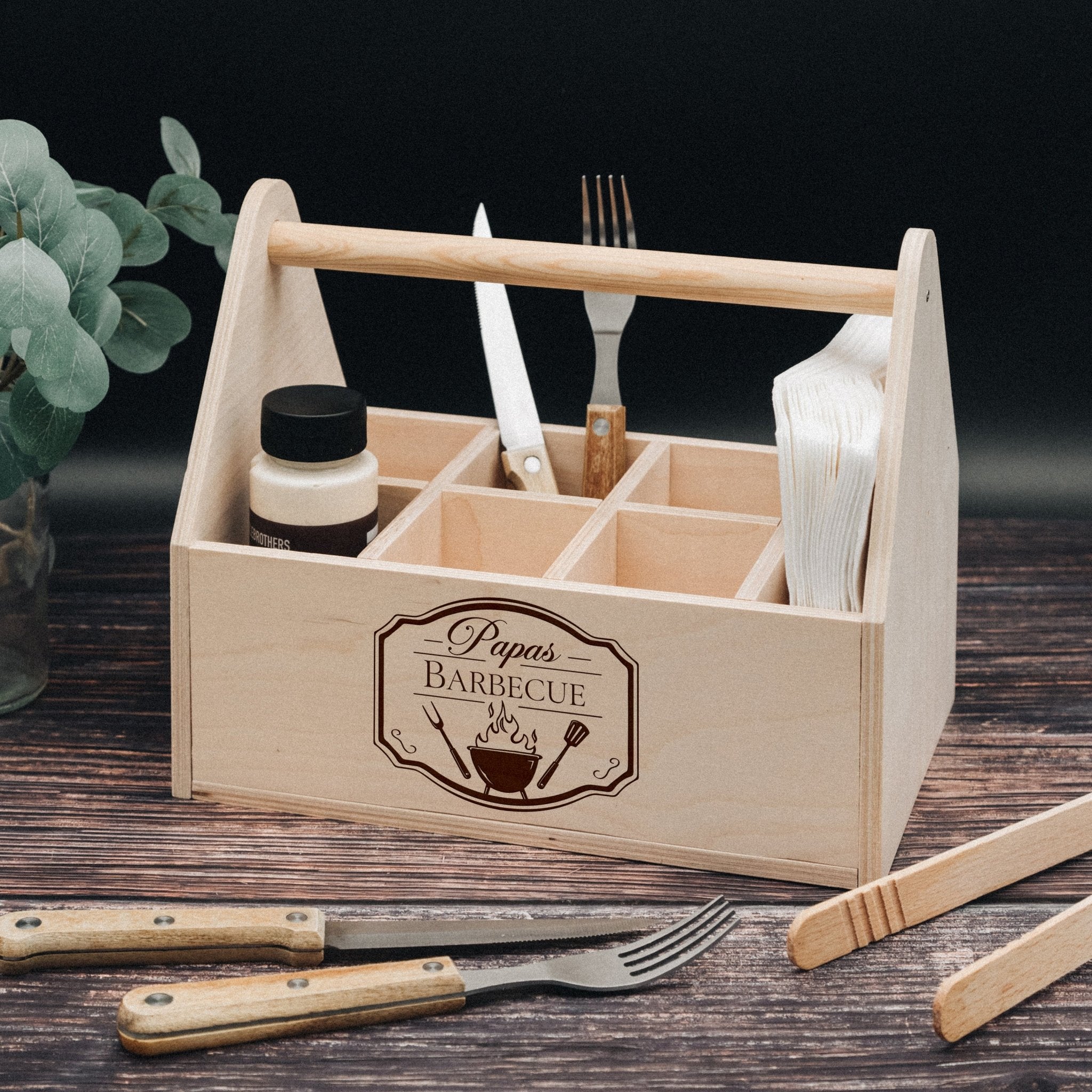 Grill - Caddy aus Holz - Papas Barbecue - Abenteuernah